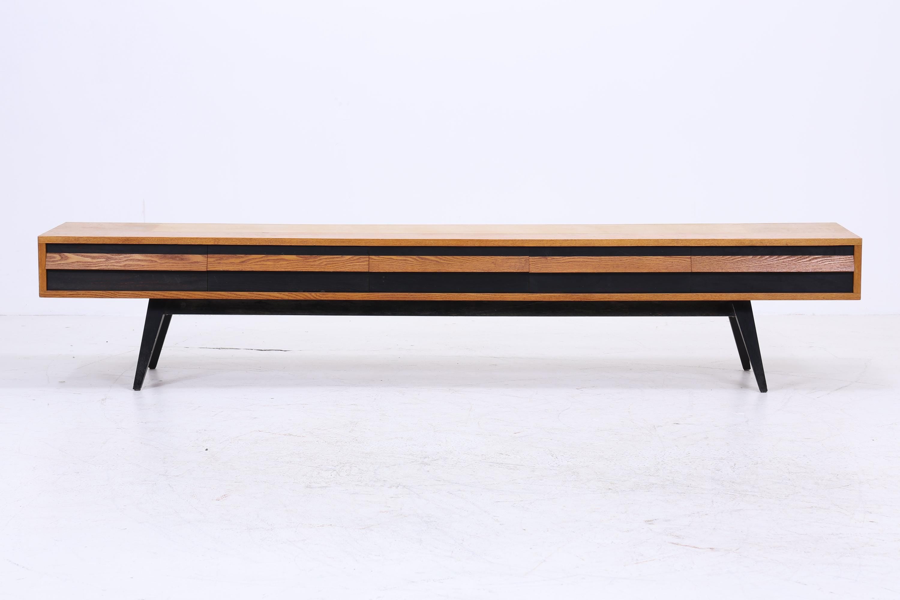 Vintage Lowboard 60er Jahre | Mid Century Sideboard mit Schubladen Retro Holz Aufbewahrung