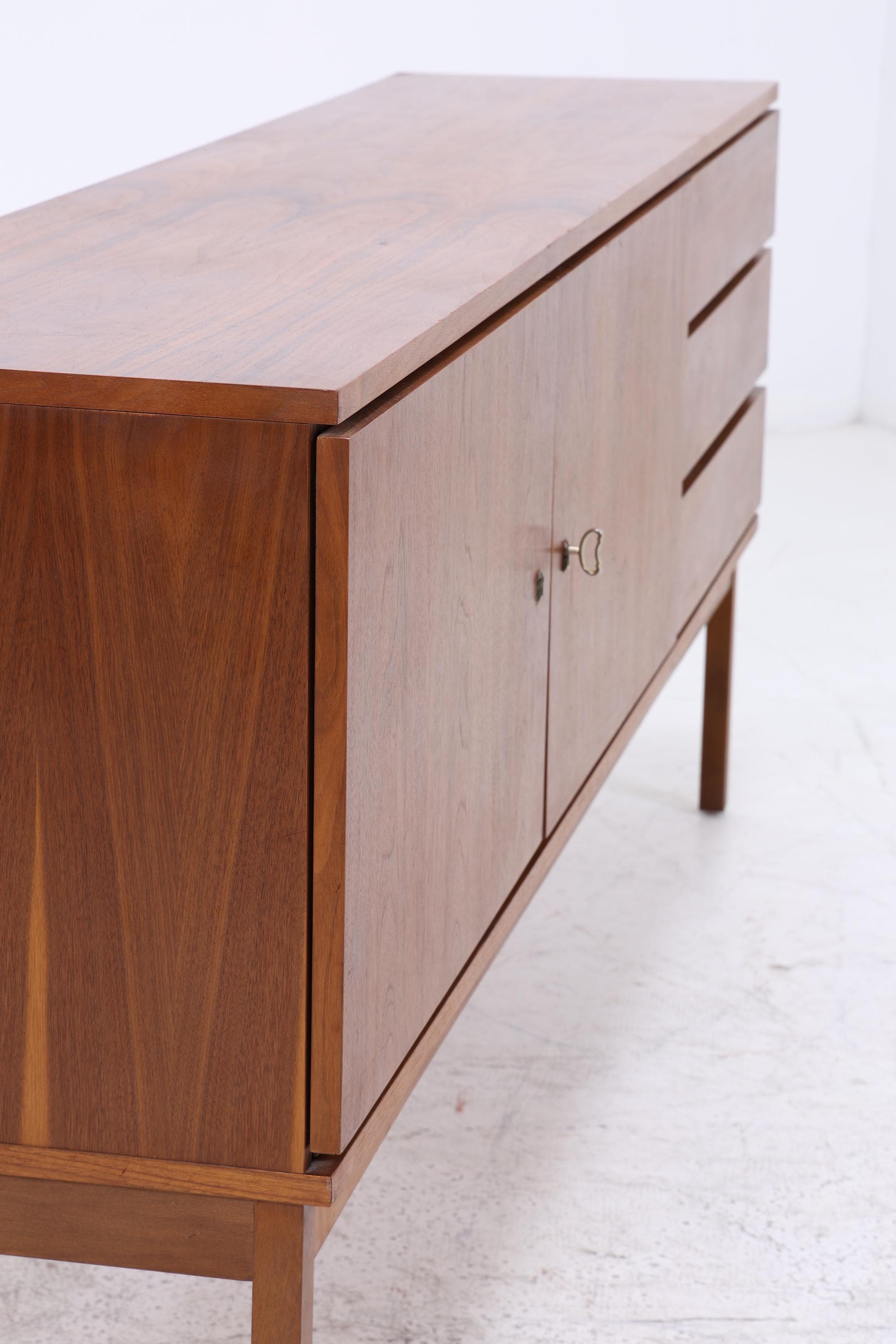 Vintage Sideboard 60er Jahre | Mid Century TV Board mit Schubladen & Fächern Retro Holz Aufbewahrung