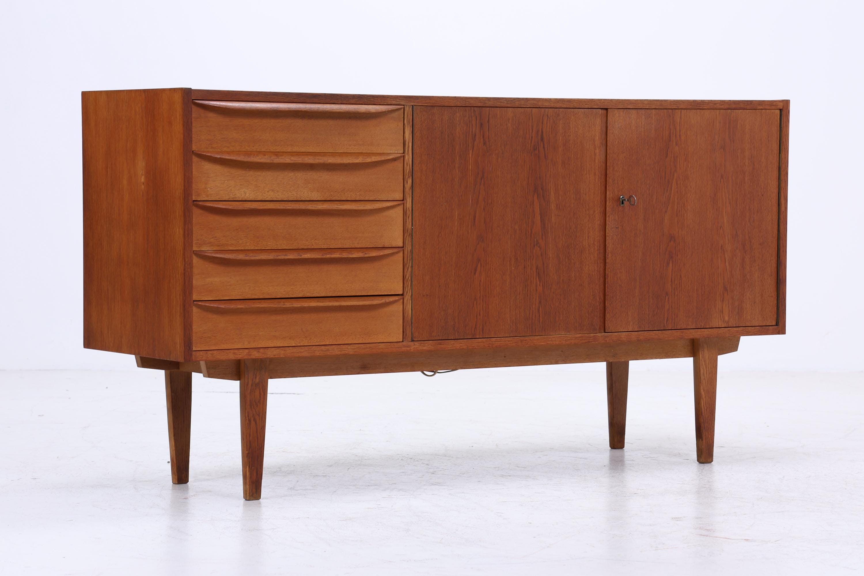 Hellerau 602 / K Sideboard 60er Jahre | Mid Century Schubladen Anrichte Eiche Schrank Franz Ehrlich Design Retro 70er