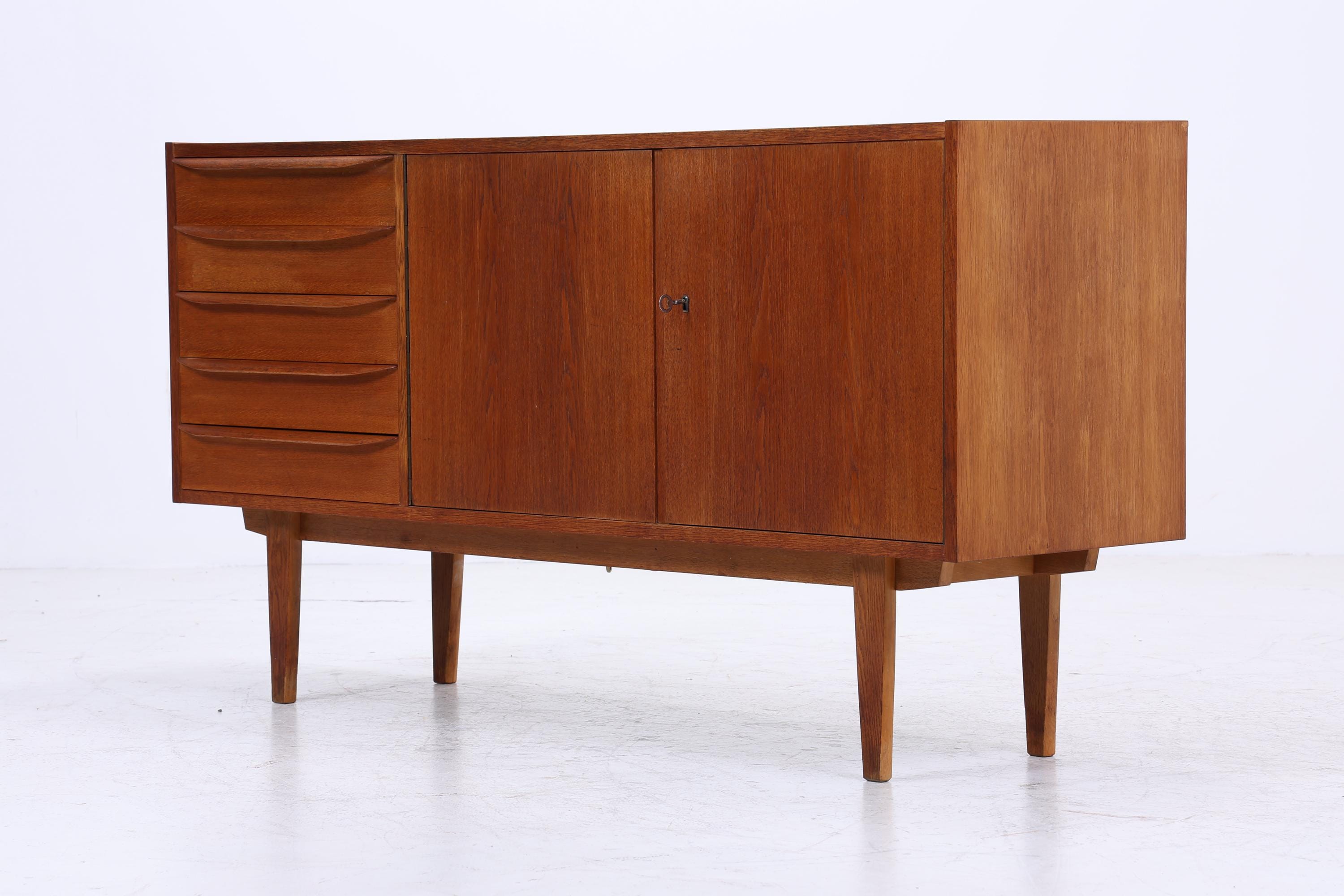 Hellerau 602 / K Sideboard 60er Jahre | Mid Century Schubladen Anrichte Eiche Schrank Franz Ehrlich Design Retro 70er