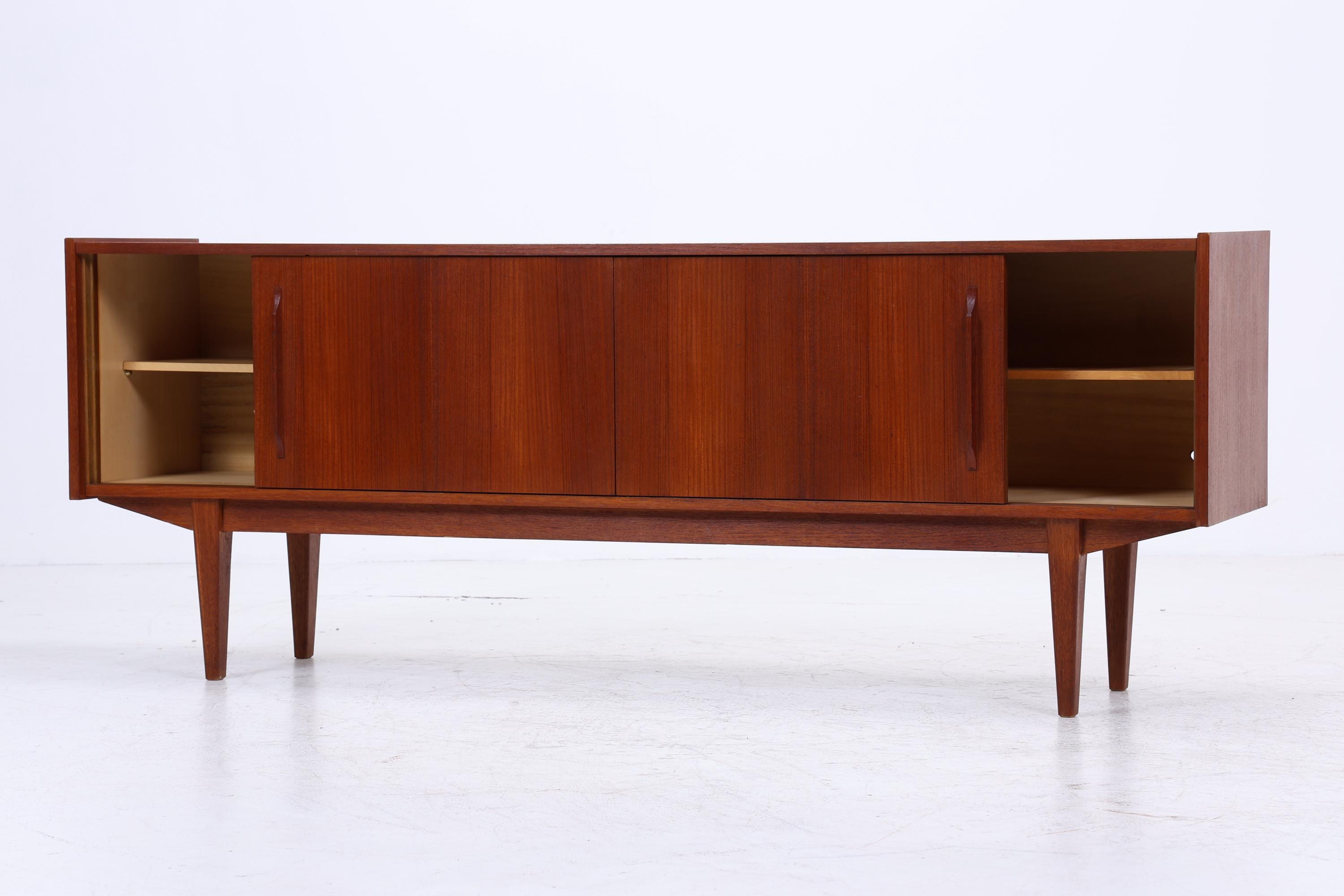 Vintage Teak Sideboard 60er Jahre | Mid Century Anrichte mit Schubladen & Fächern Retro Holz Aufbewahrung