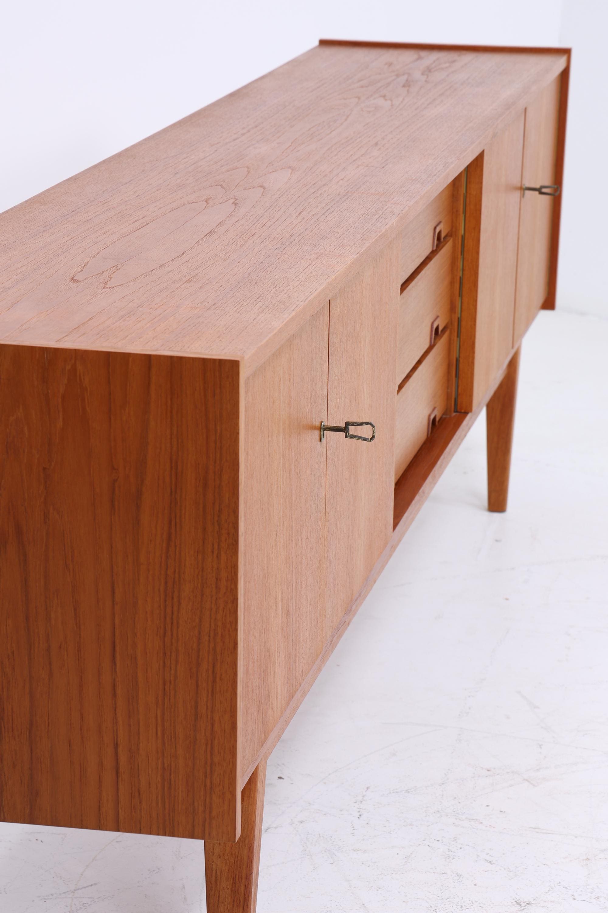 Vintage Teak Sideboard 60er Jahre | Danish Design Mid Century Anrichte mit Schubladen & Fächern Retro Holz Aufbewahrung