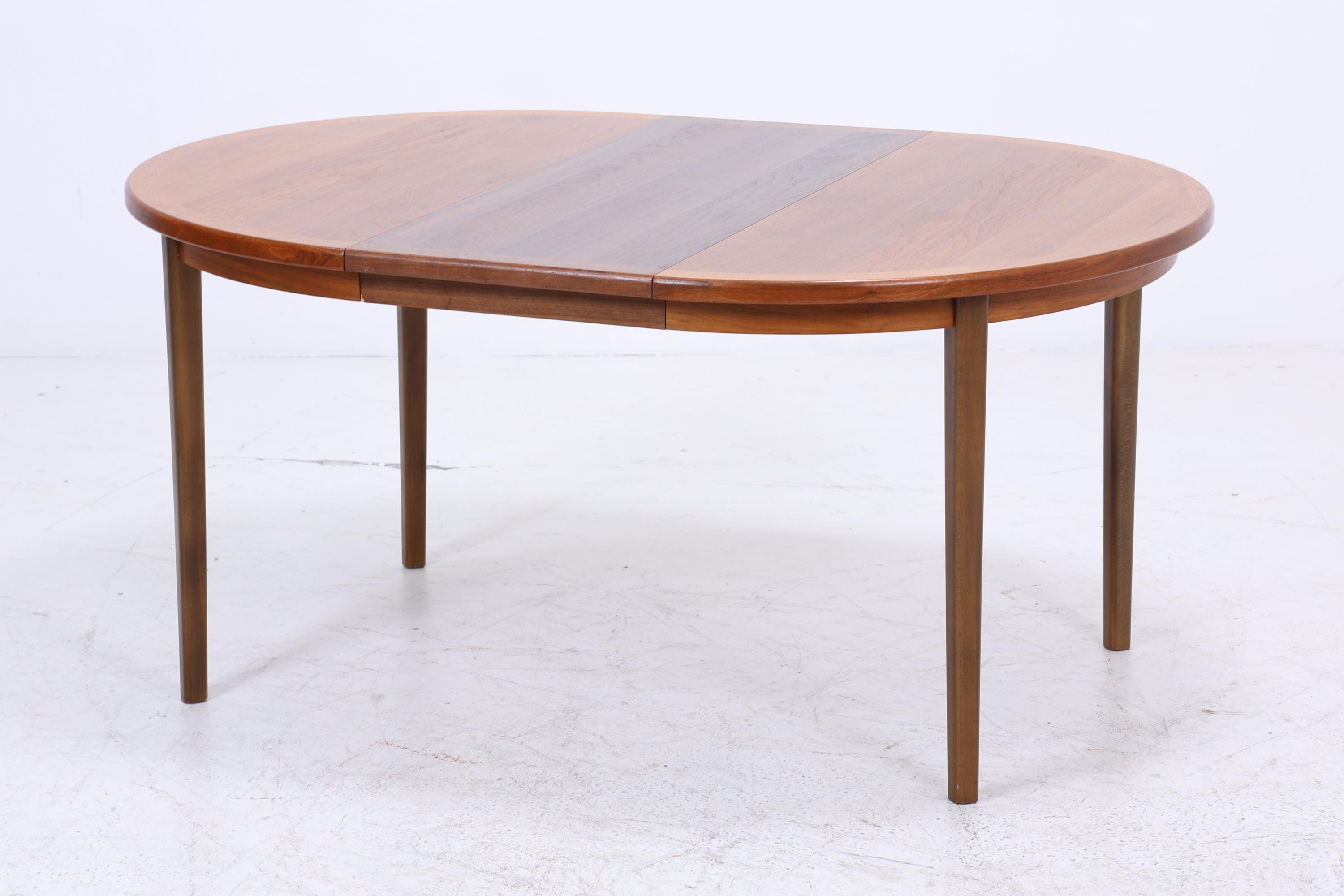 Runder Vintage Küchentisch 60er Jahre | Mid Century Esstisch Tisch Retro 70er Holz Ausziehbar