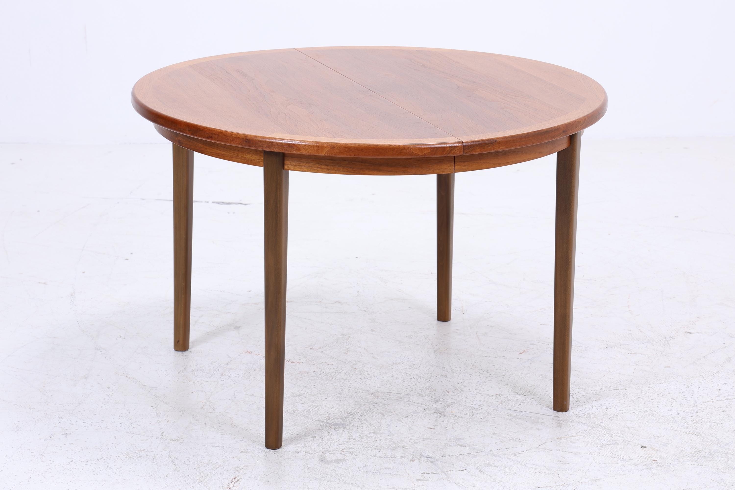 Runder Vintage Küchentisch 60er Jahre | Mid Century Esstisch Tisch Retro 70er Holz Ausziehbar