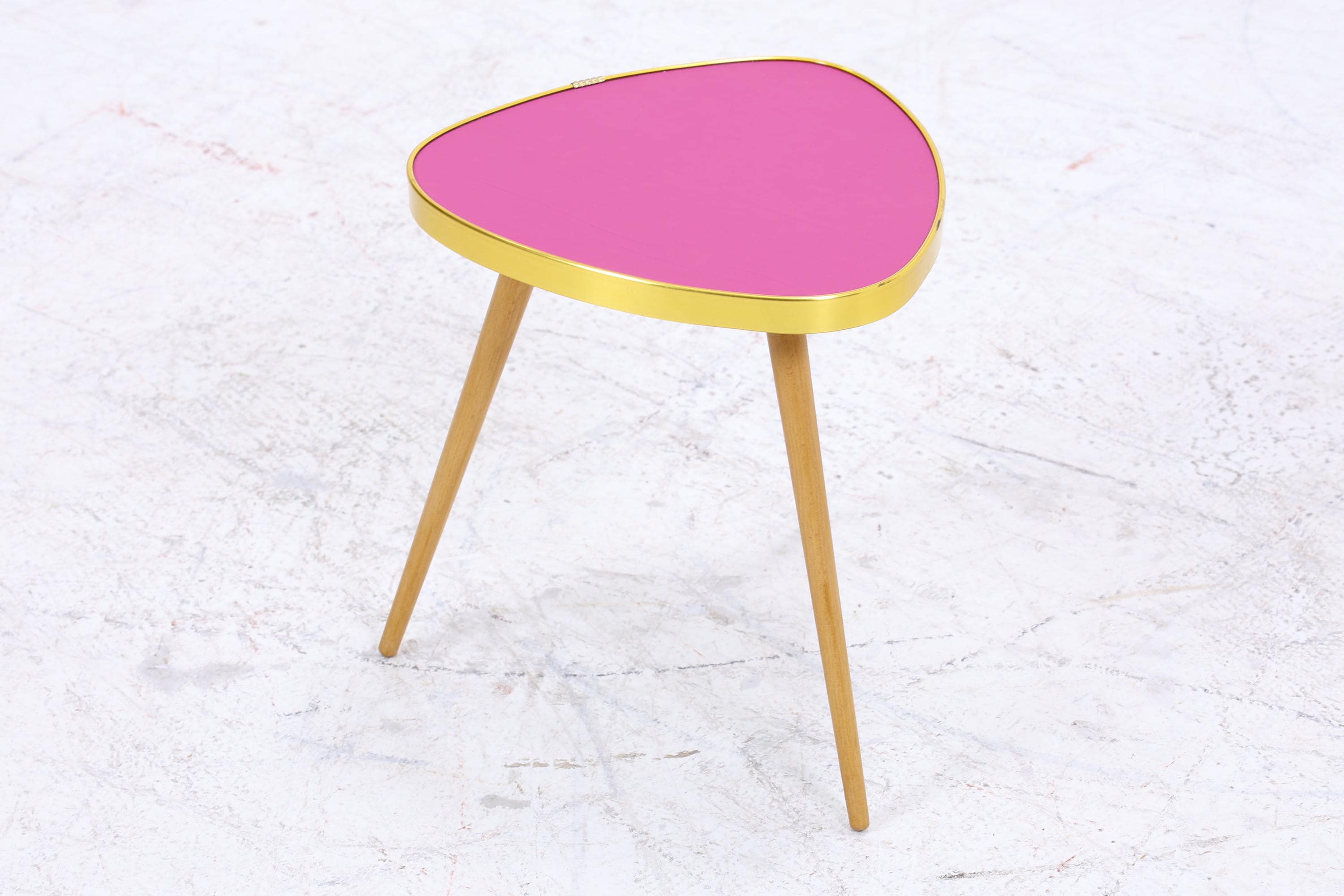 Vintage Blumentisch | Mid Century Nierentisch | Beistelltisch Pink 60er Jahre