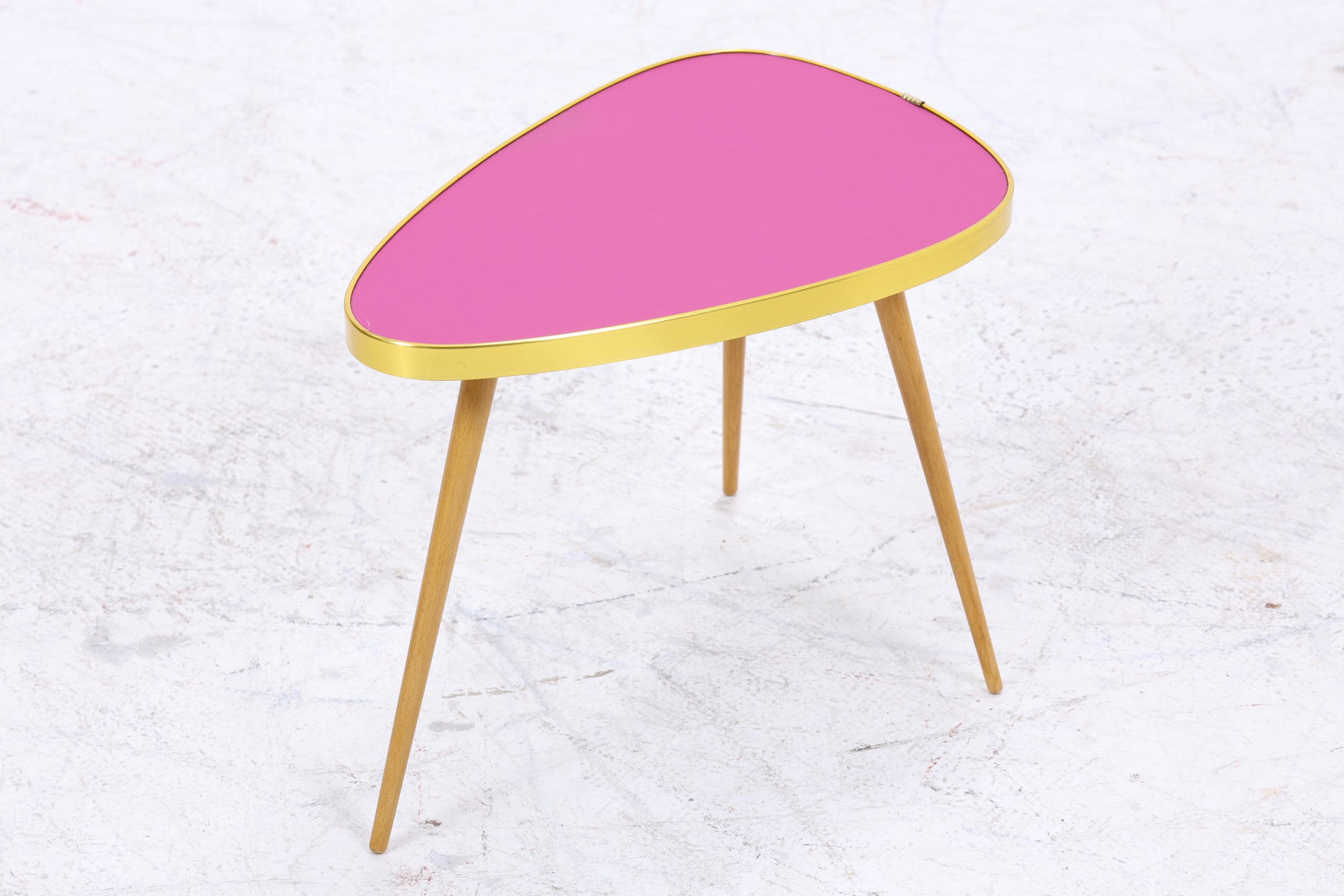 Vintage Blumentisch | Mid Century Nierentisch | Beistelltisch Pink 60er Jahre