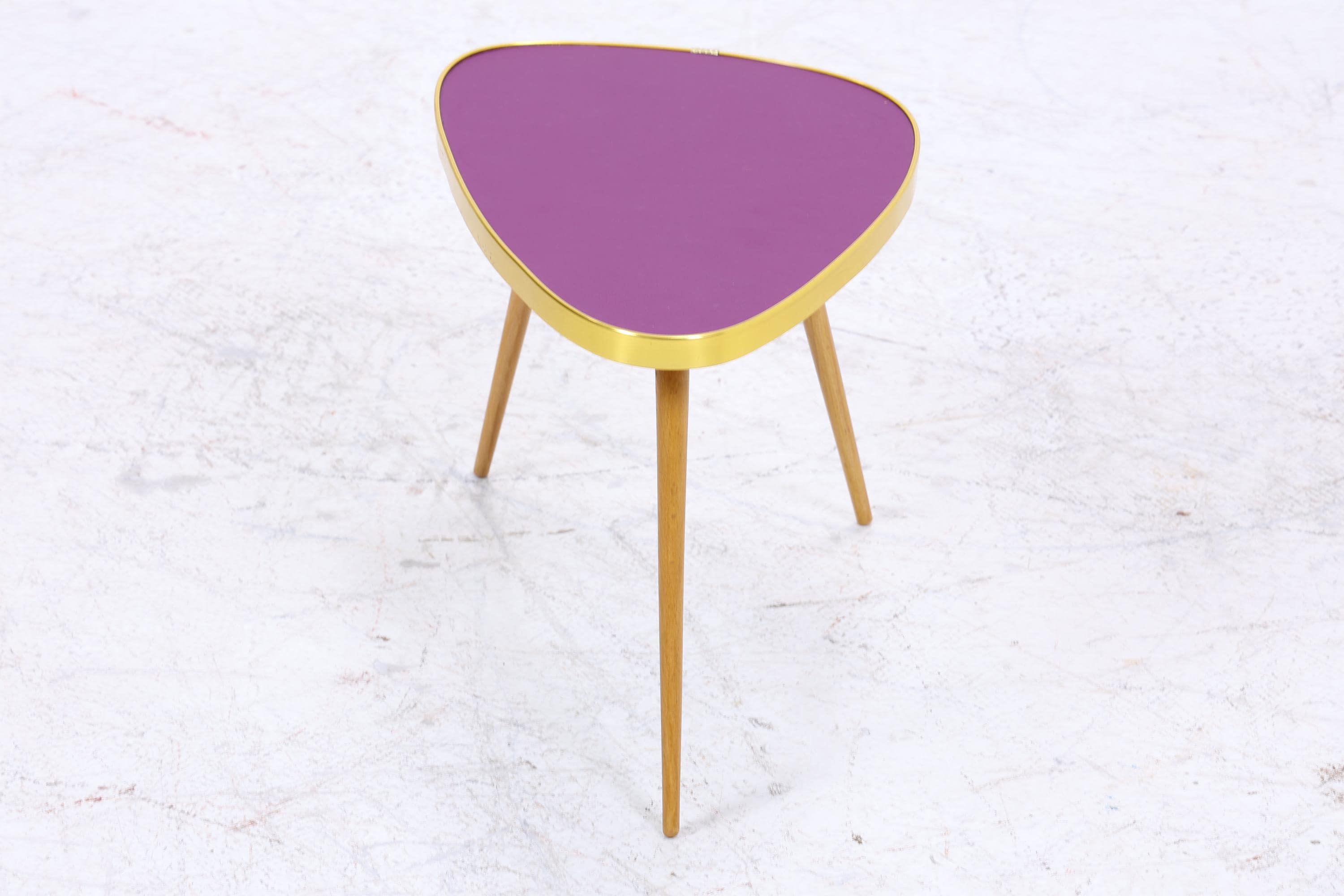 Vintage Blumentisch | Mid Century Nierentisch | Beistelltisch Lila 60er Jahre