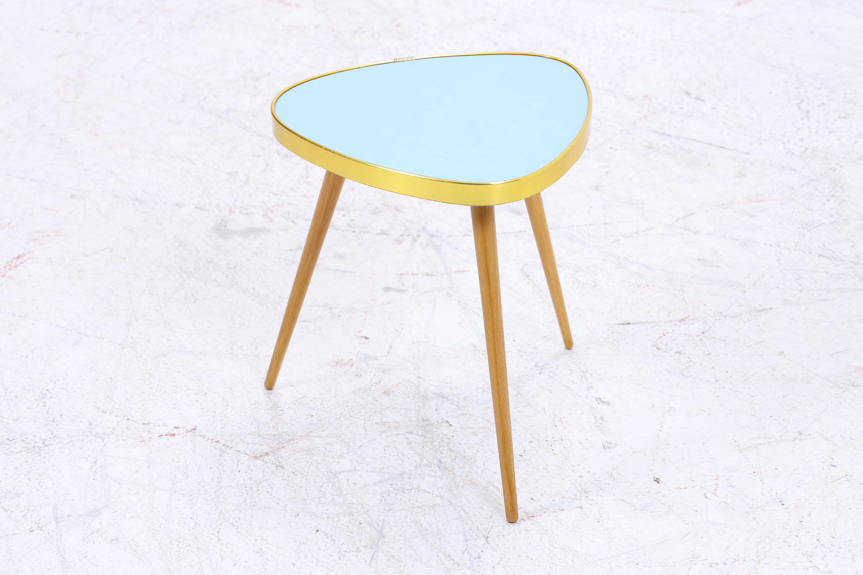 Vintage Blumentisch | Mid Century Nierentisch | Beistelltisch Blau 60er Jahre