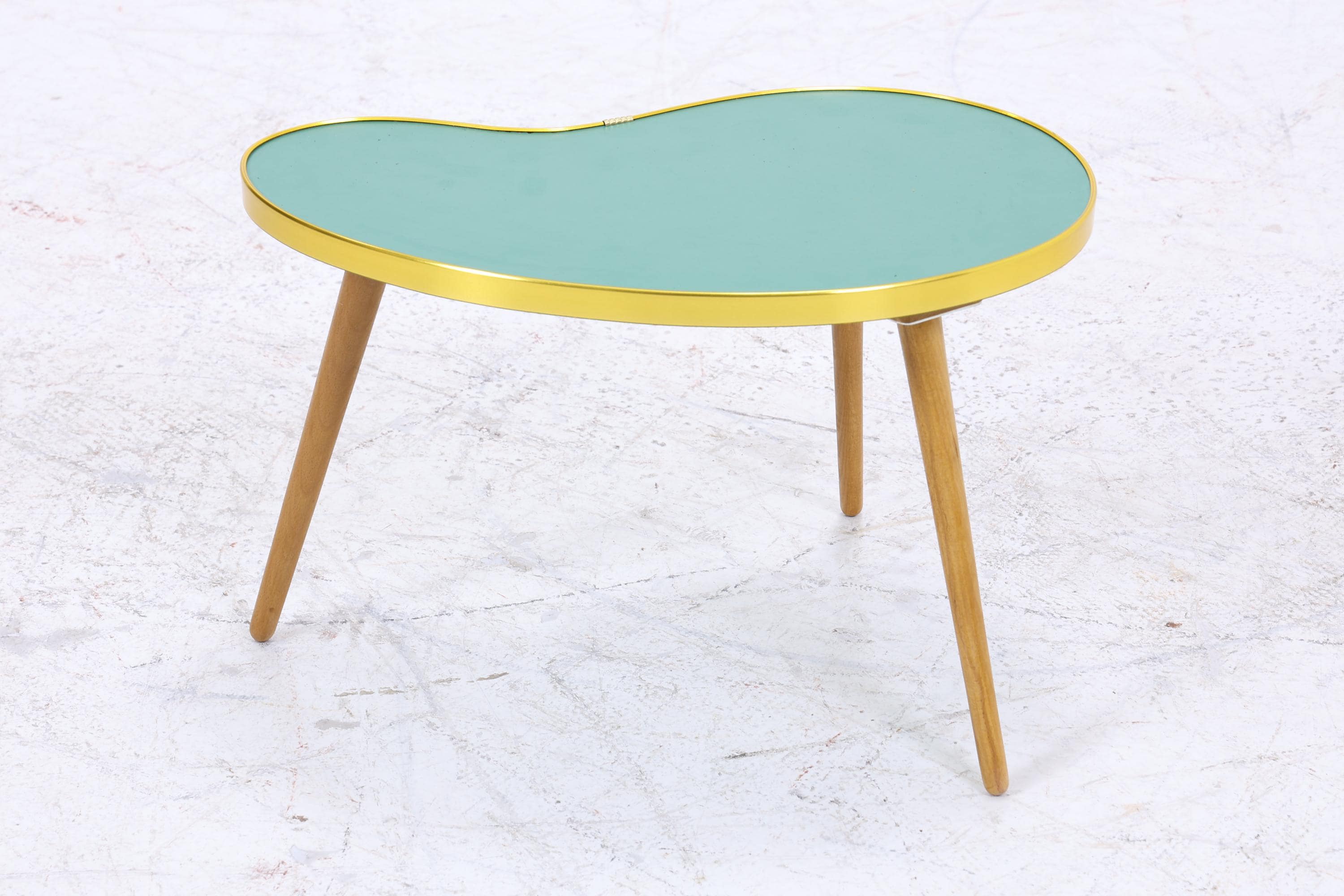 Vintage Nierentisch | Mid Century Blumentisch | Beistelltische Grün 60er Jahre