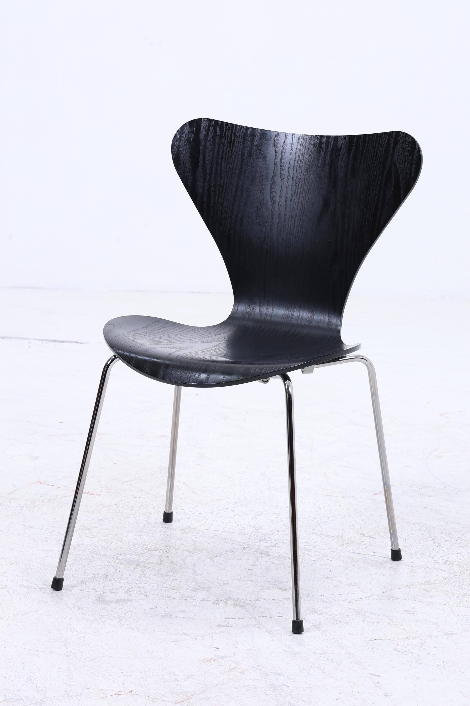 4er Set Vintage Stühle von Fritz Hansen der Serie 7 aus 1995 | Mid Century Stil Küchen Stuhl Esszimmerstühle Retro Schwarz