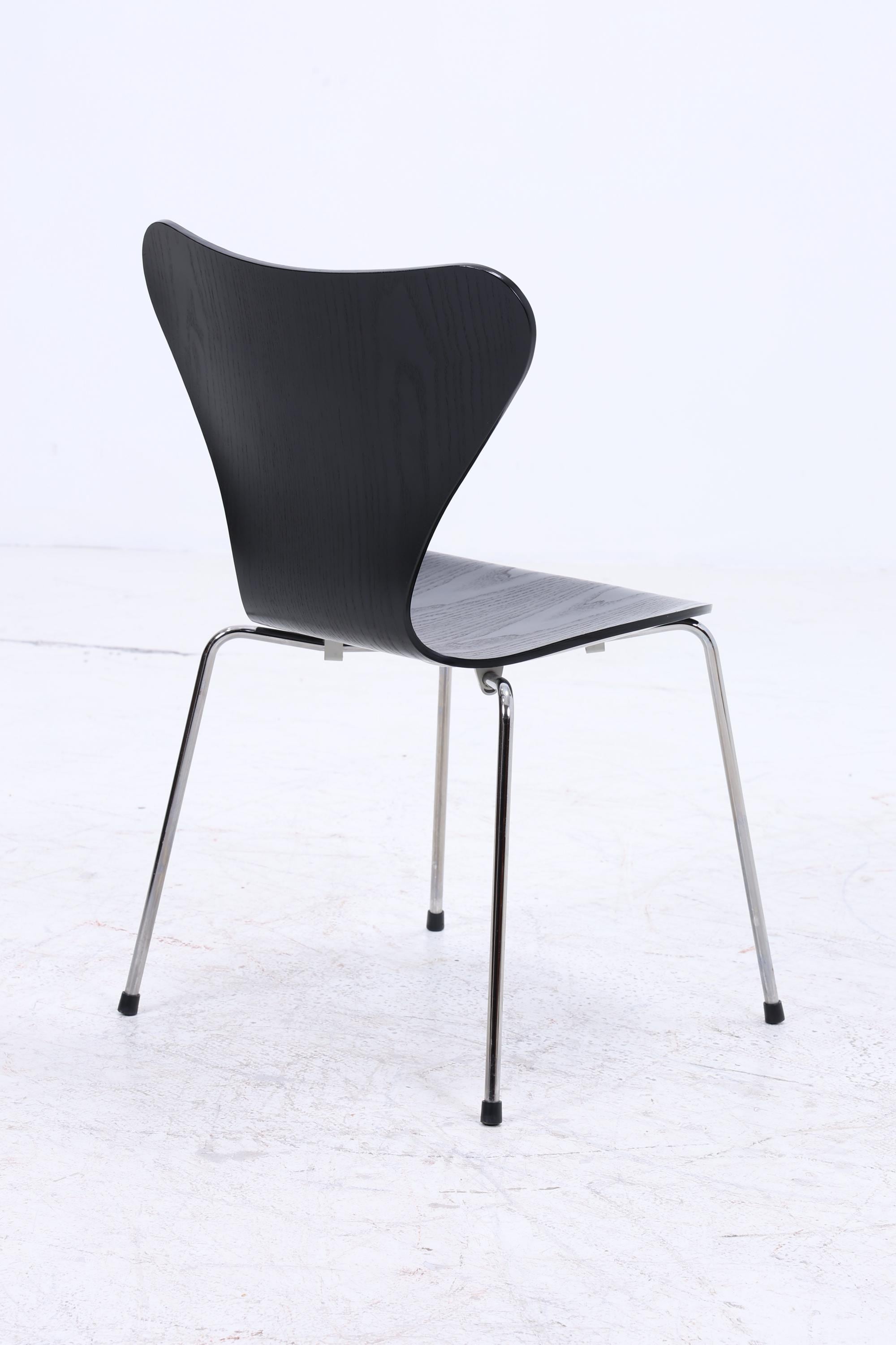 4er Set Vintage Stühle von Fritz Hansen der Serie 7 aus 1995 | Mid Century Stil Küchen Stuhl Esszimmerstühle Retro Schwarz