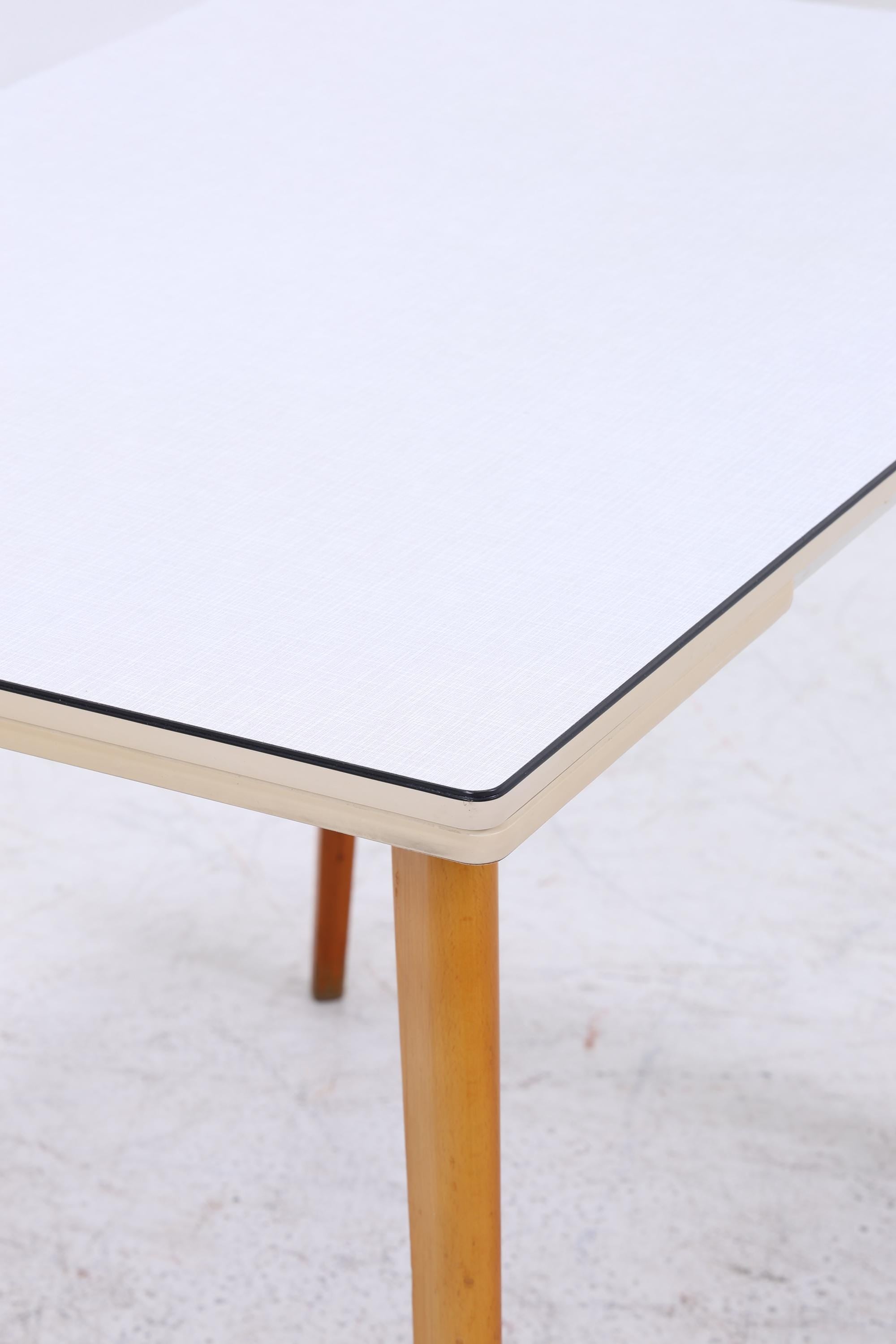 Klassischer Vintage Küchentisch 60er Jahre | Mid Century Esstisch Tisch Retro 70er Holz Resopal Ausziehbar