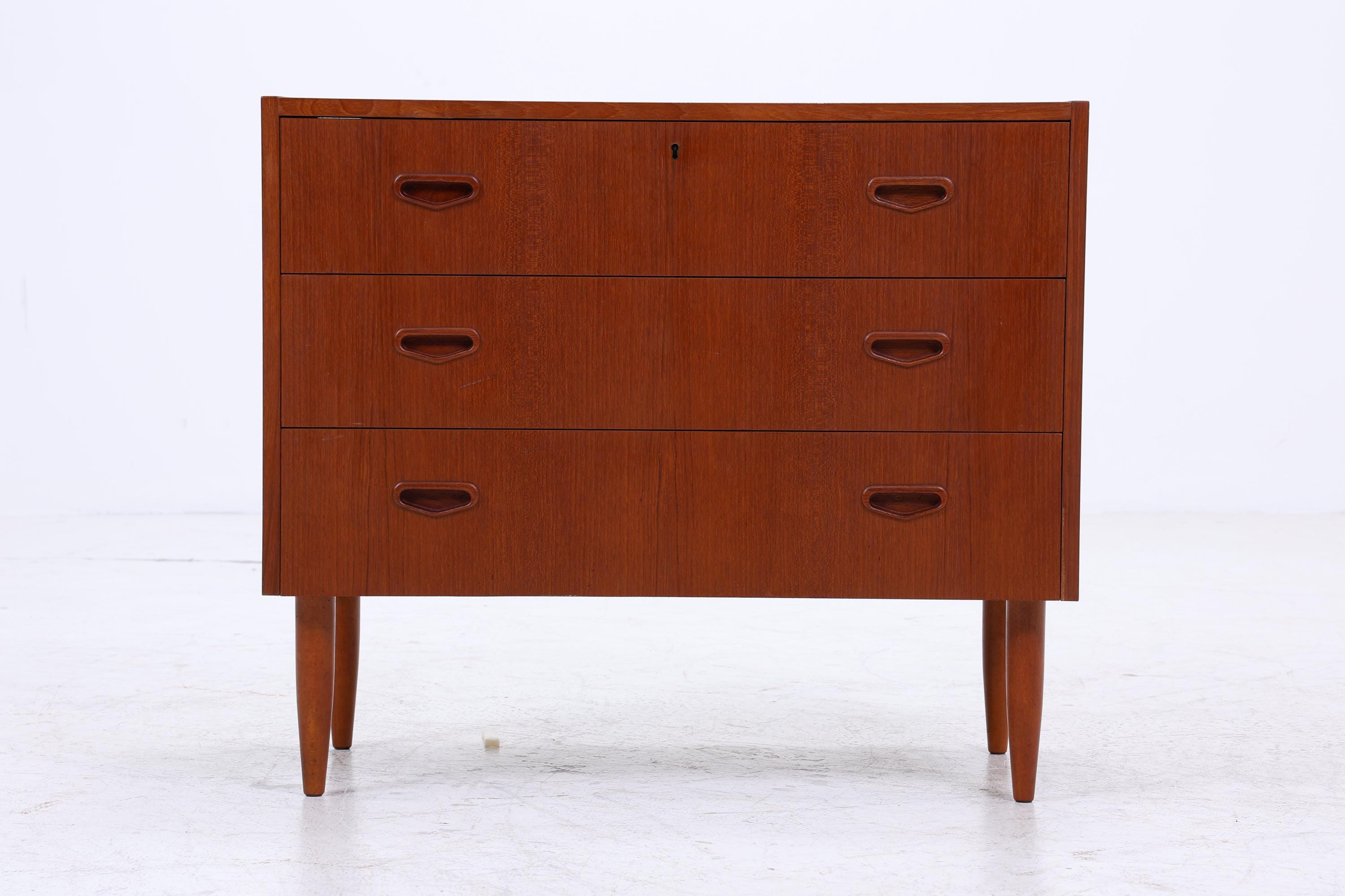 Vintage Teak Schubladen Kommode | Mid Century Schubladen Schrank | Holz Aufbewahrung 60er 70er Jahre