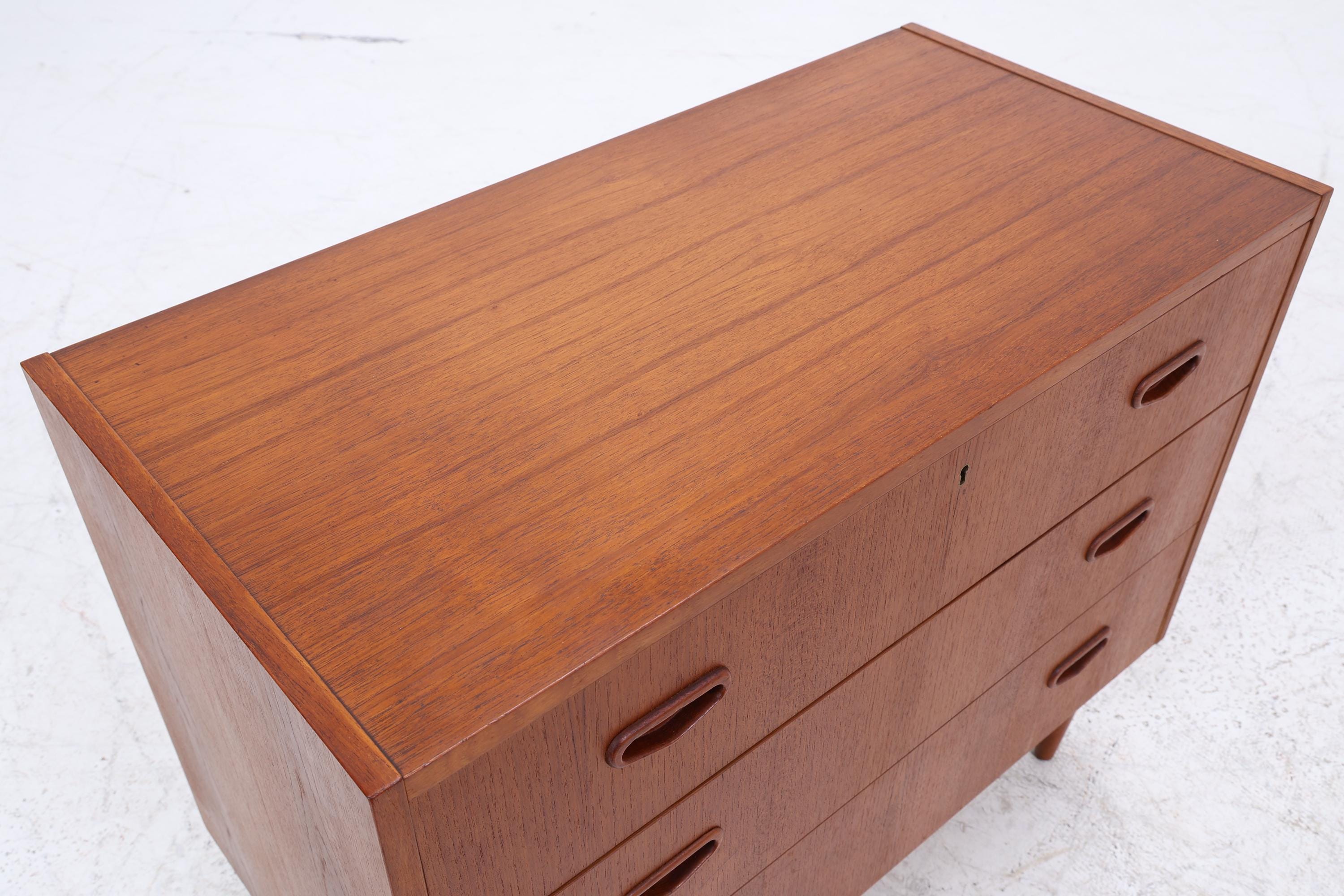 Vintage Teak Schubladen Kommode | Mid Century Schubladen Schrank | Holz Aufbewahrung 60er 70er Jahre