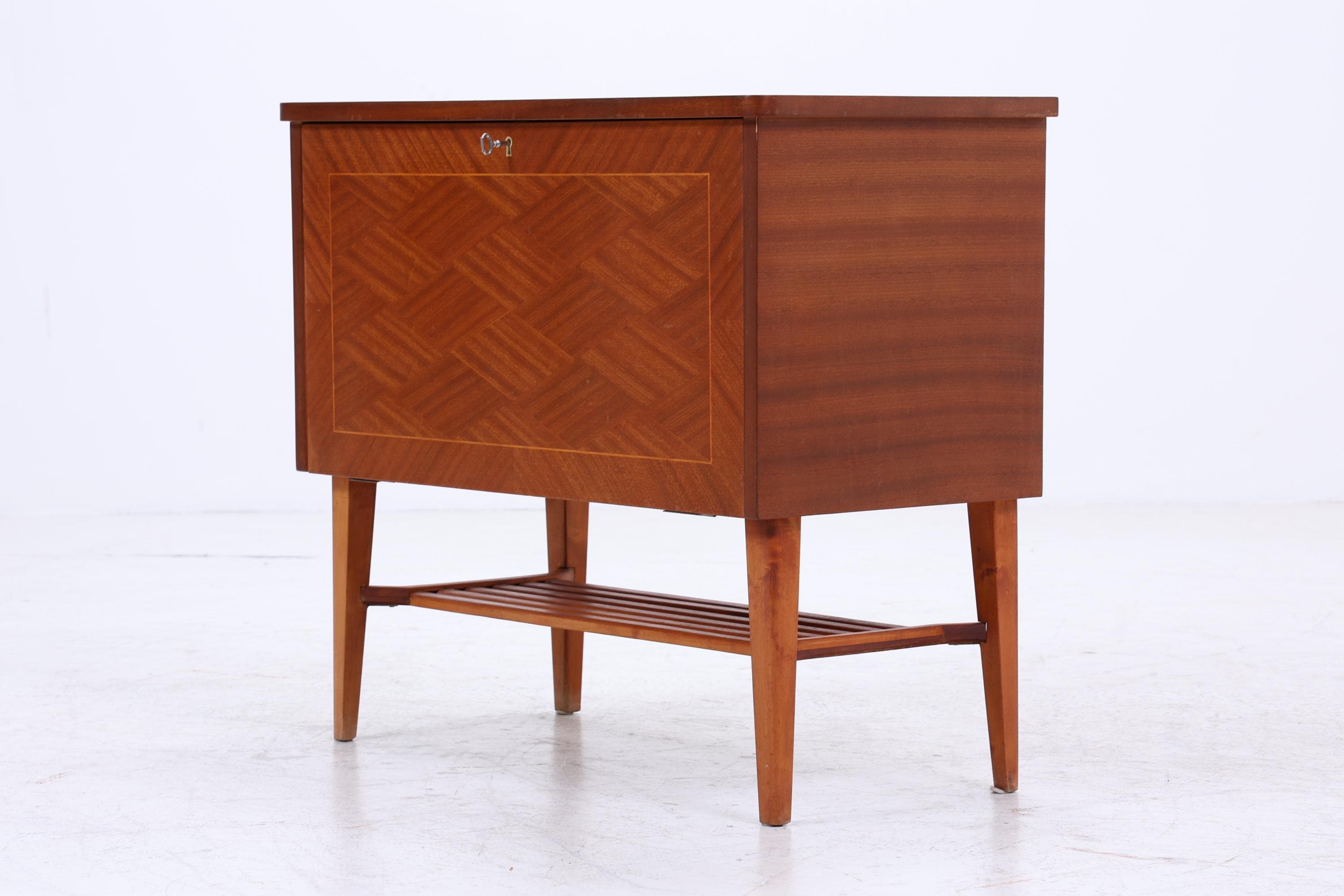 Wunderschöne Vintage Kommode 60er | Mid Century Schrank Klapptür & Schubladen | Retro Holz Aufbewahrung