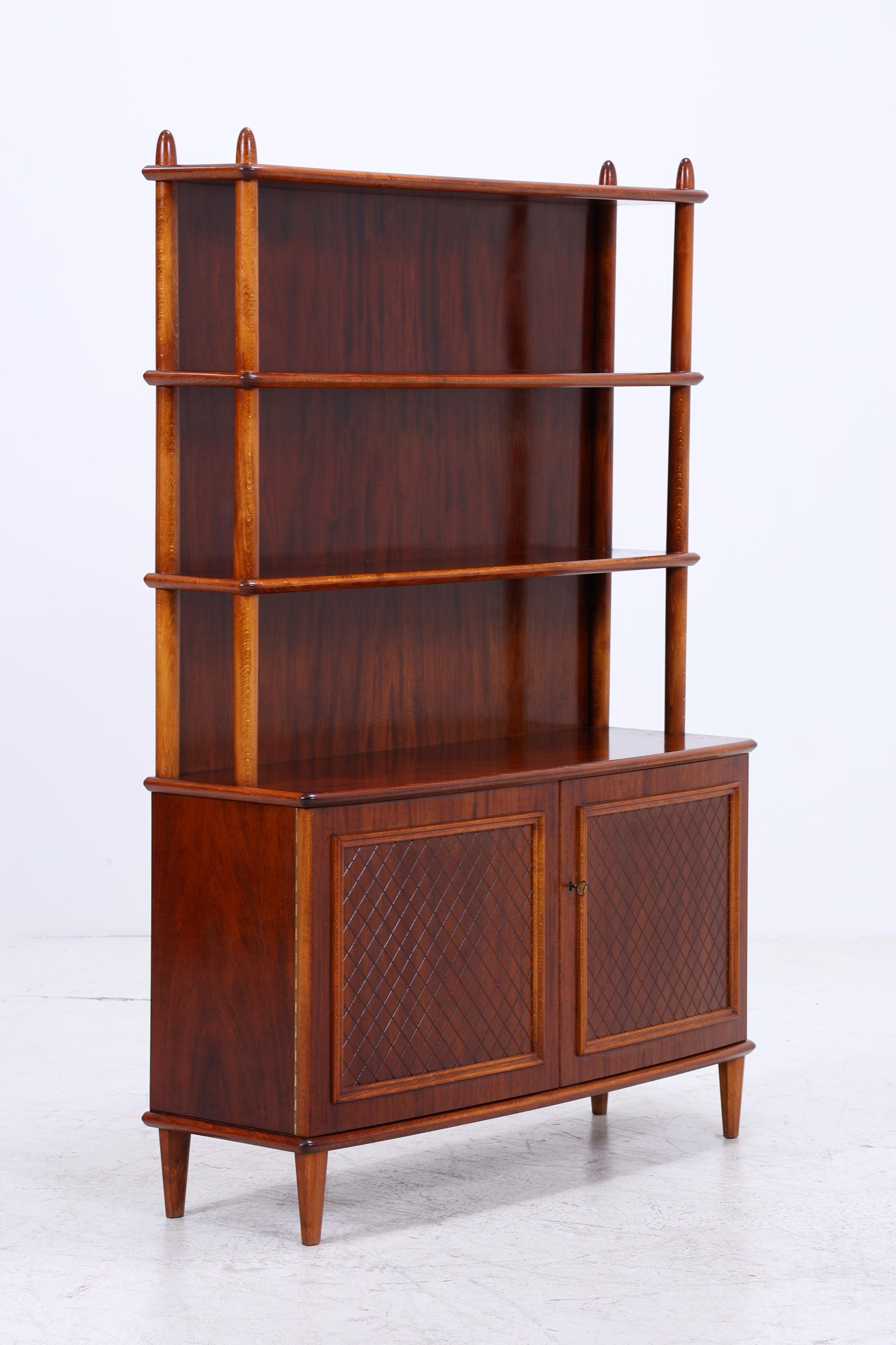 Vintage Mahagoni Schrank von Nya Eftr. für Ehrlin Möbel Ab | Mid Century Regalschrank Holz Retro Aufbewahrung