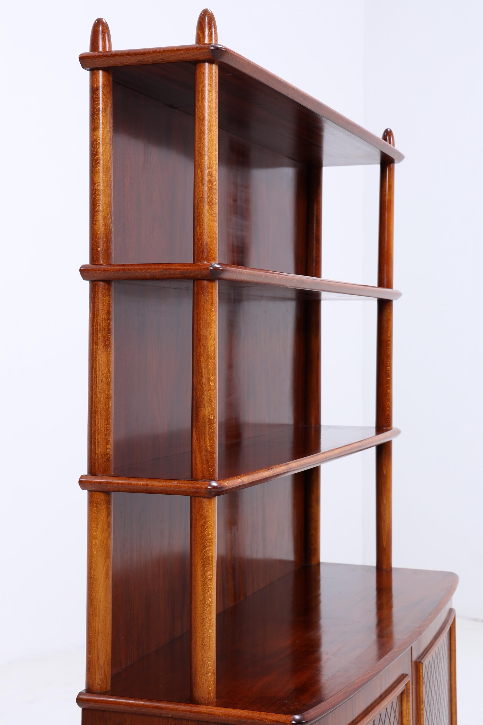 Vintage Mahagoni Schrank von Nya Eftr. für Ehrlin Möbel Ab | Mid Century Regalschrank Holz Retro Aufbewahrung