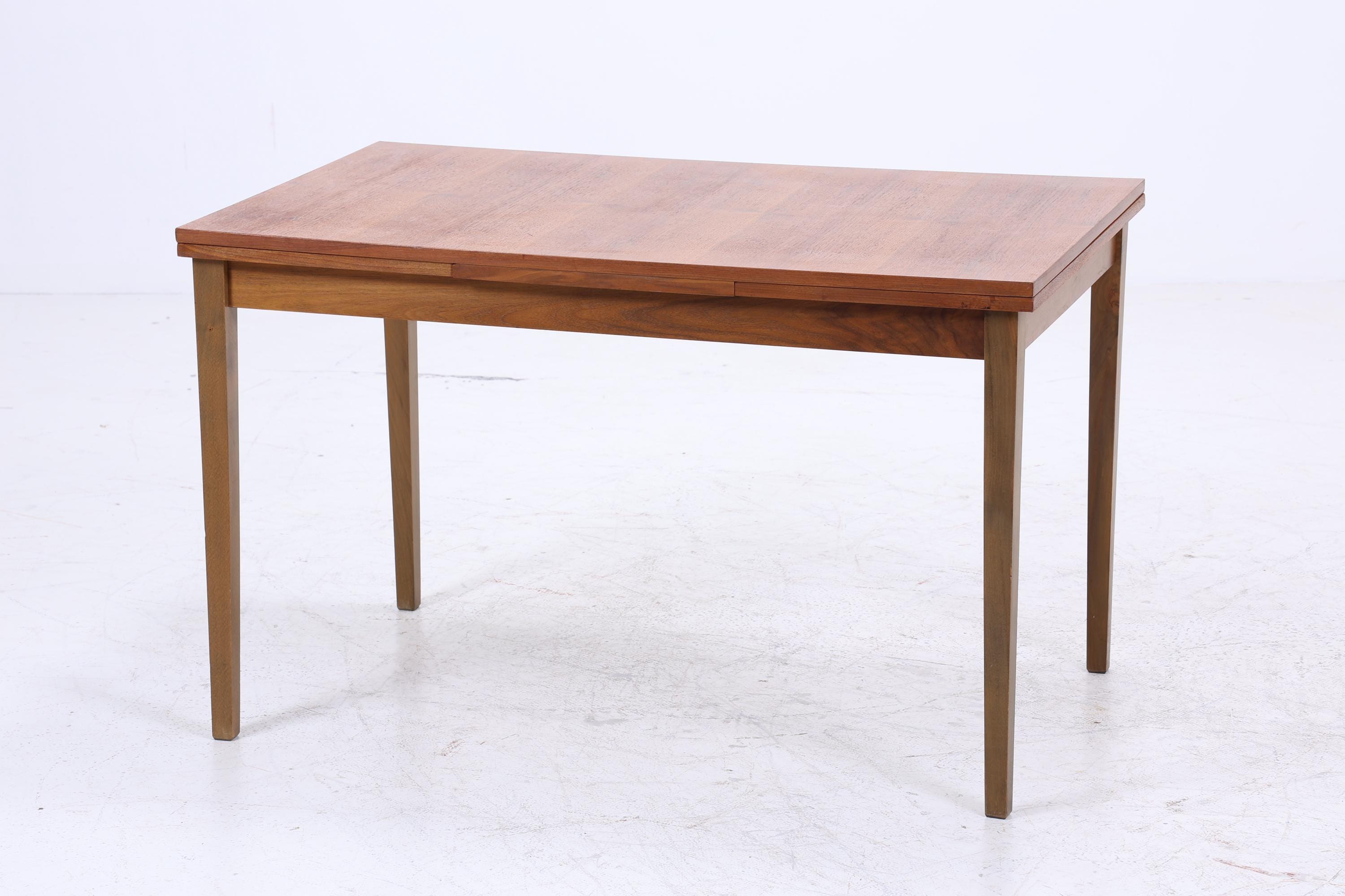 Vintage Teak Esstisch | Mid-Century Ausziehbarer Küchentisch 1960er Teak Holz