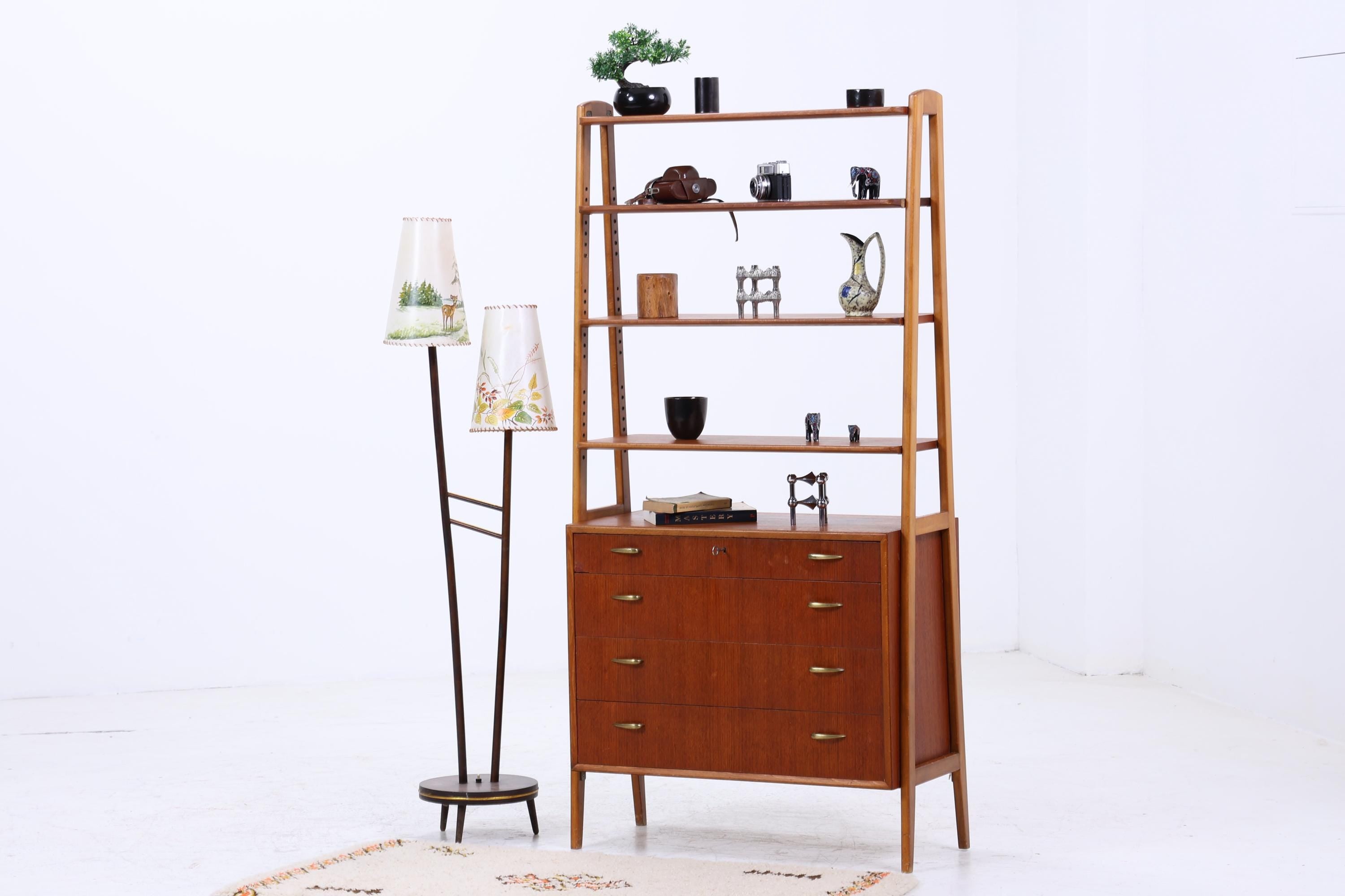 Vintage Teak Regal 60er Jahre | Mid Century Schank Retro Holz Aufbewahrung