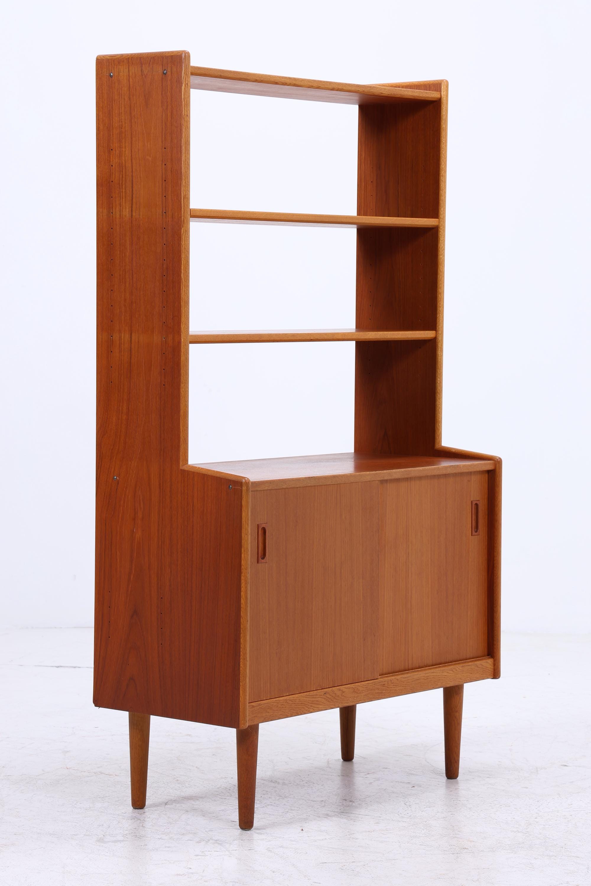 Vintage Teak Regal 60er Jahre | Mid Century Schrank mit Schiebetüren Retro Holz Aufbewahrung
