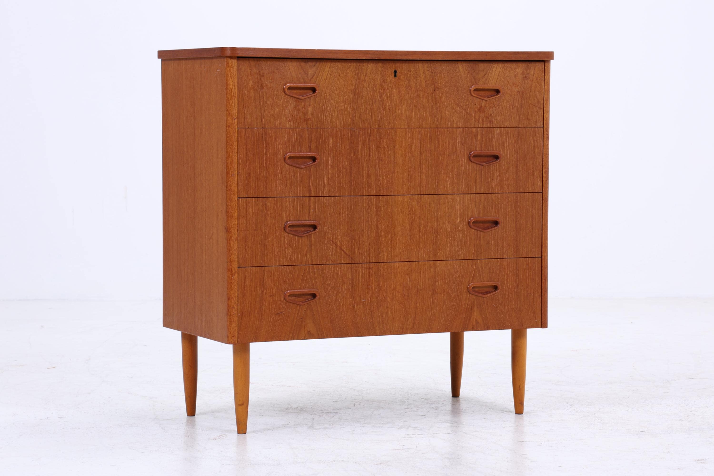 Vintage Teak Schubladen Kommode | Mid Century Schubladen Schrank | Holz Aufbewahrung 60er 70er Jahre