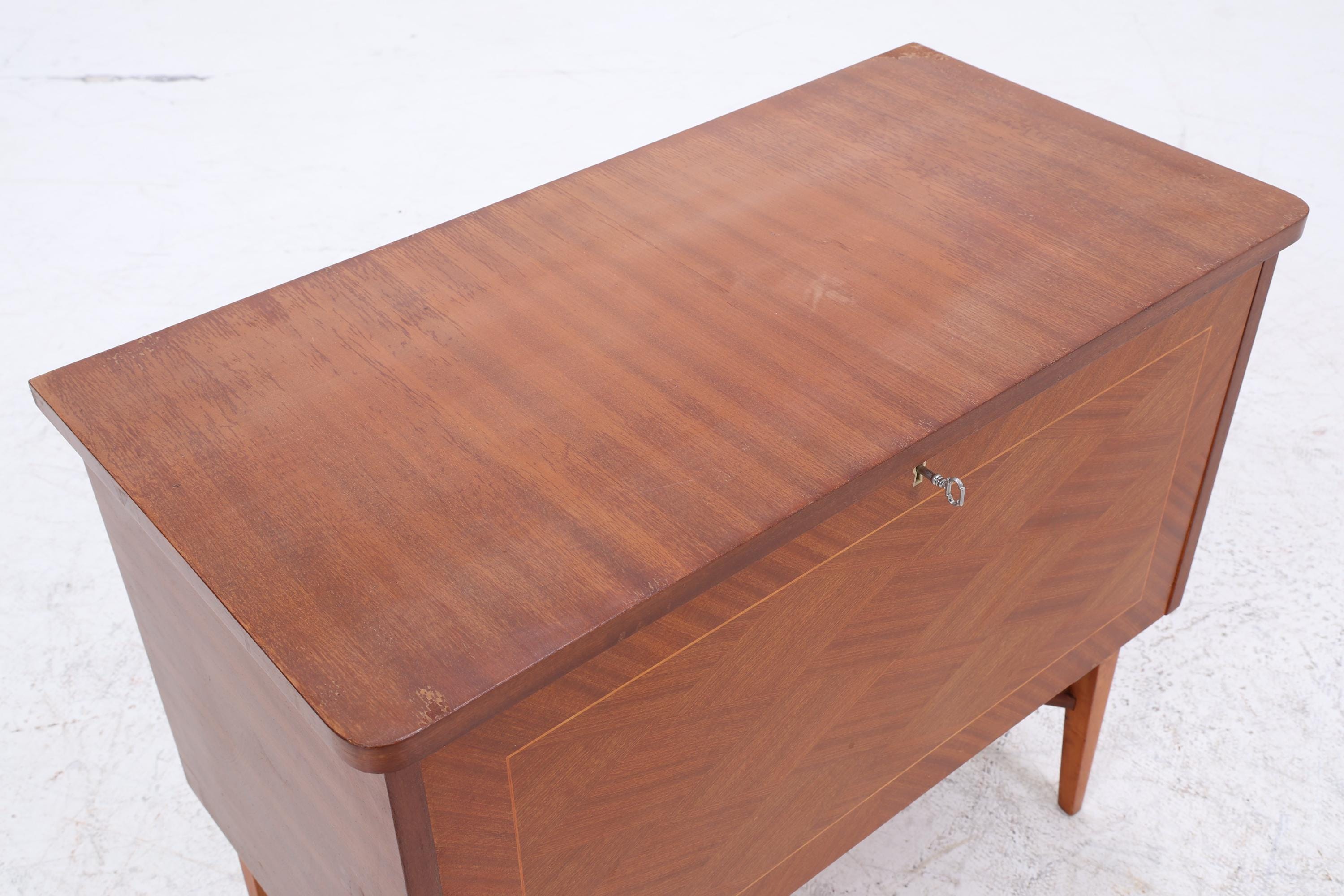 Wunderschöne Vintage Kommode 60er | Mid Century Schrank Klapptür & Schubladen | Retro Holz Aufbewahrung