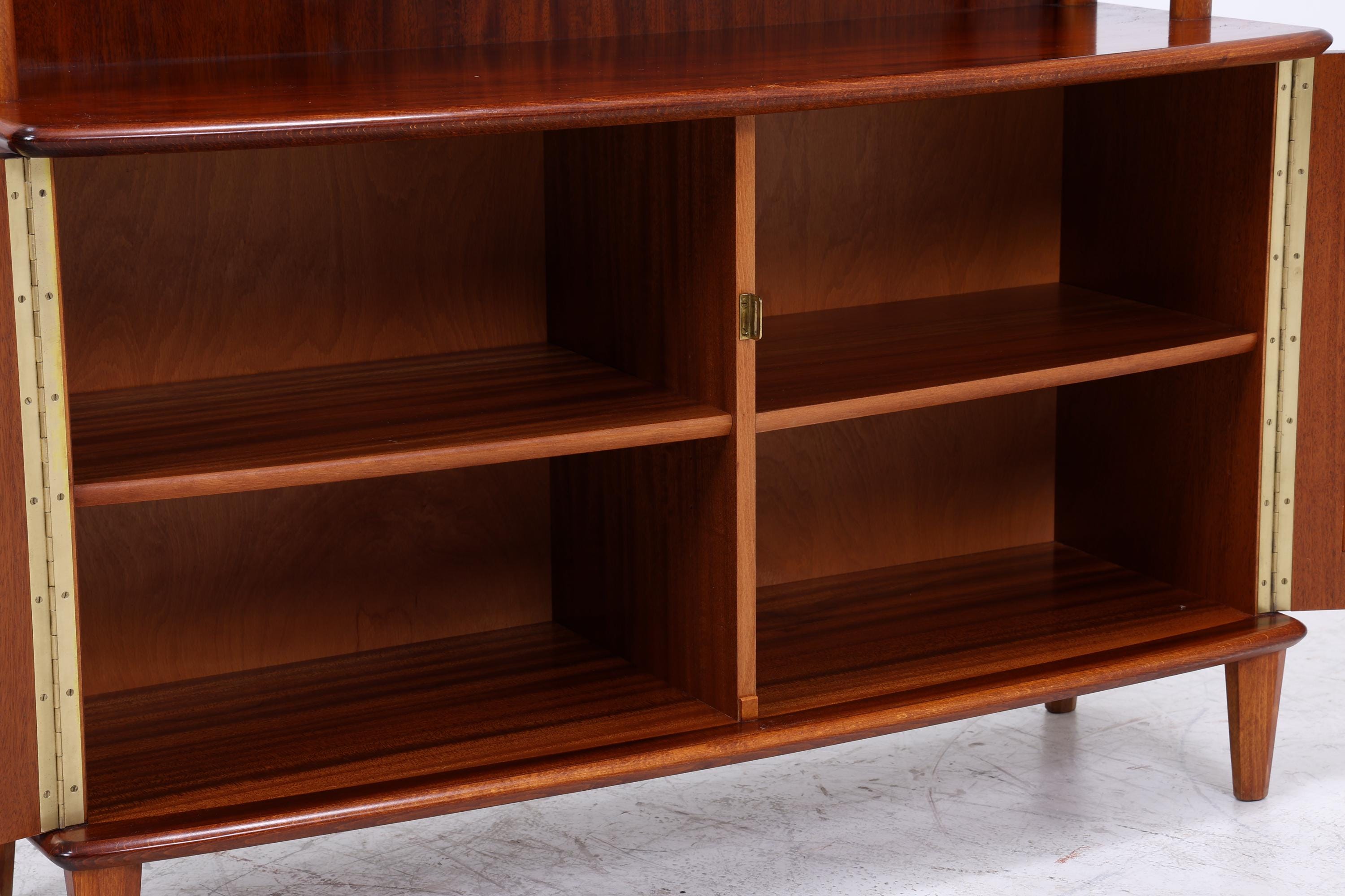 Vintage Mahagoni Schrank von Nya Eftr. für Ehrlin Möbel Ab | Mid Century Regalschrank Holz Retro Aufbewahrung