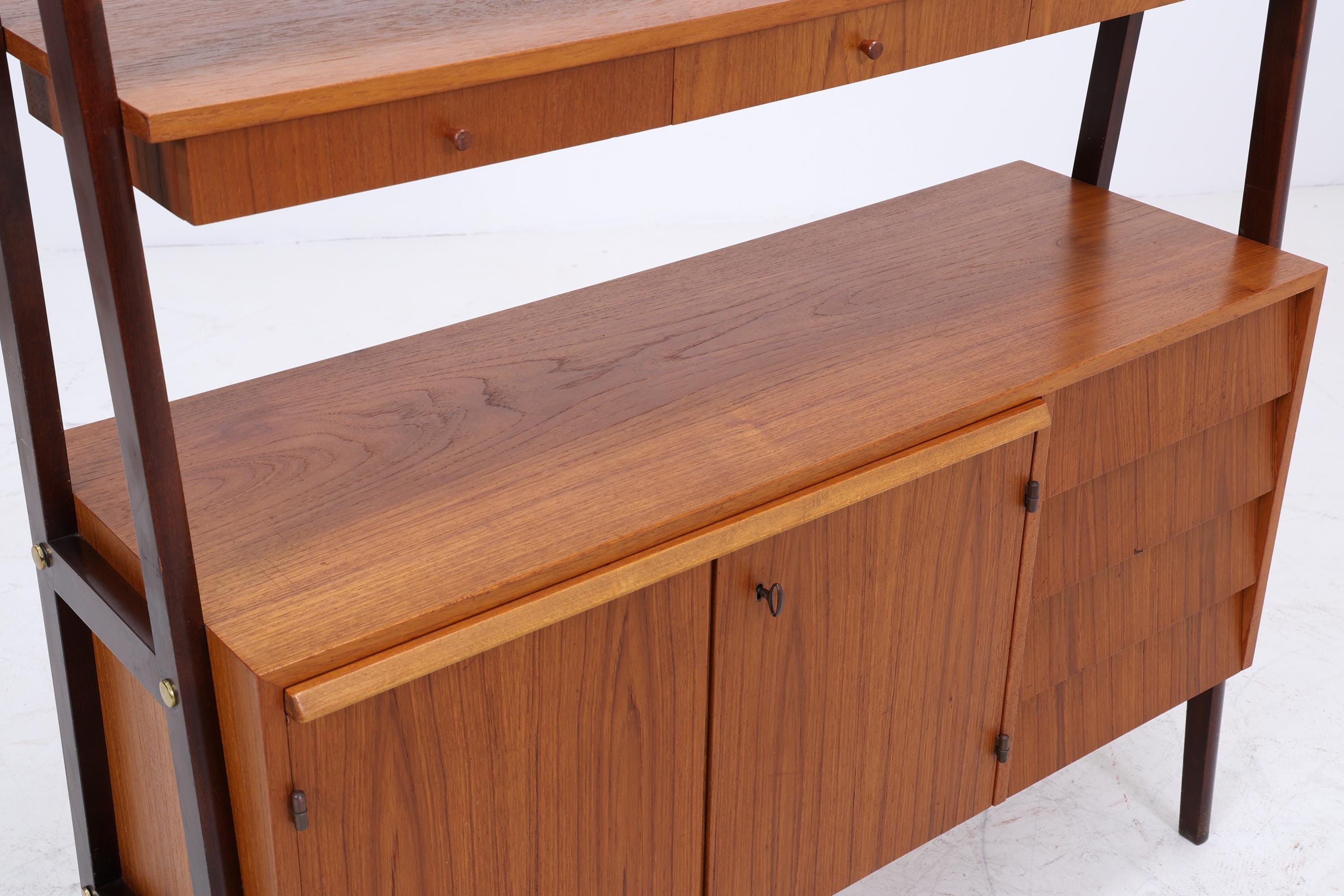Vintage Teak Regal | Mid Century Schank Sekretär Retro Holz Aufbewahrung 60er 70er