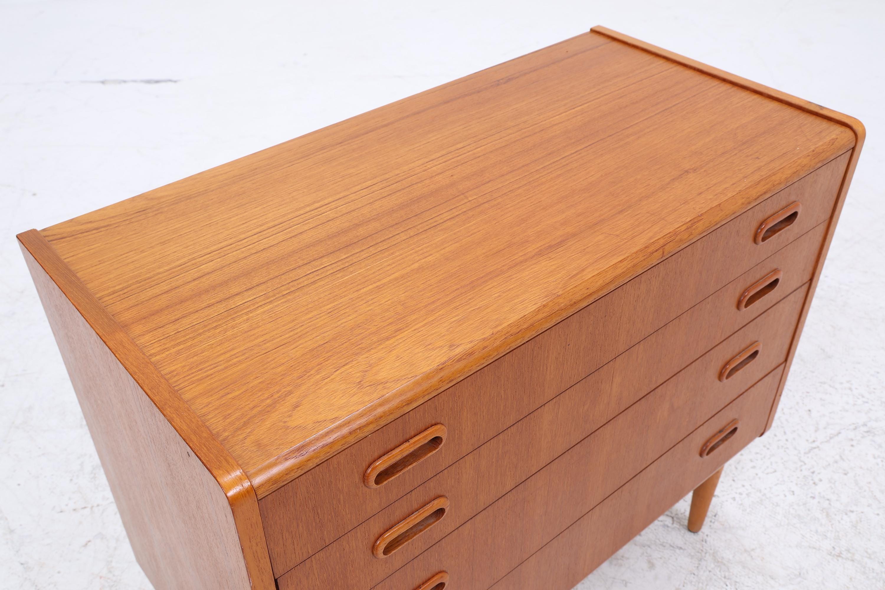 Vintage Teak Schubladen Kommode | Mid Century Schubladen Schrank | Holz Aufbewahrung 60er 70er Jahre