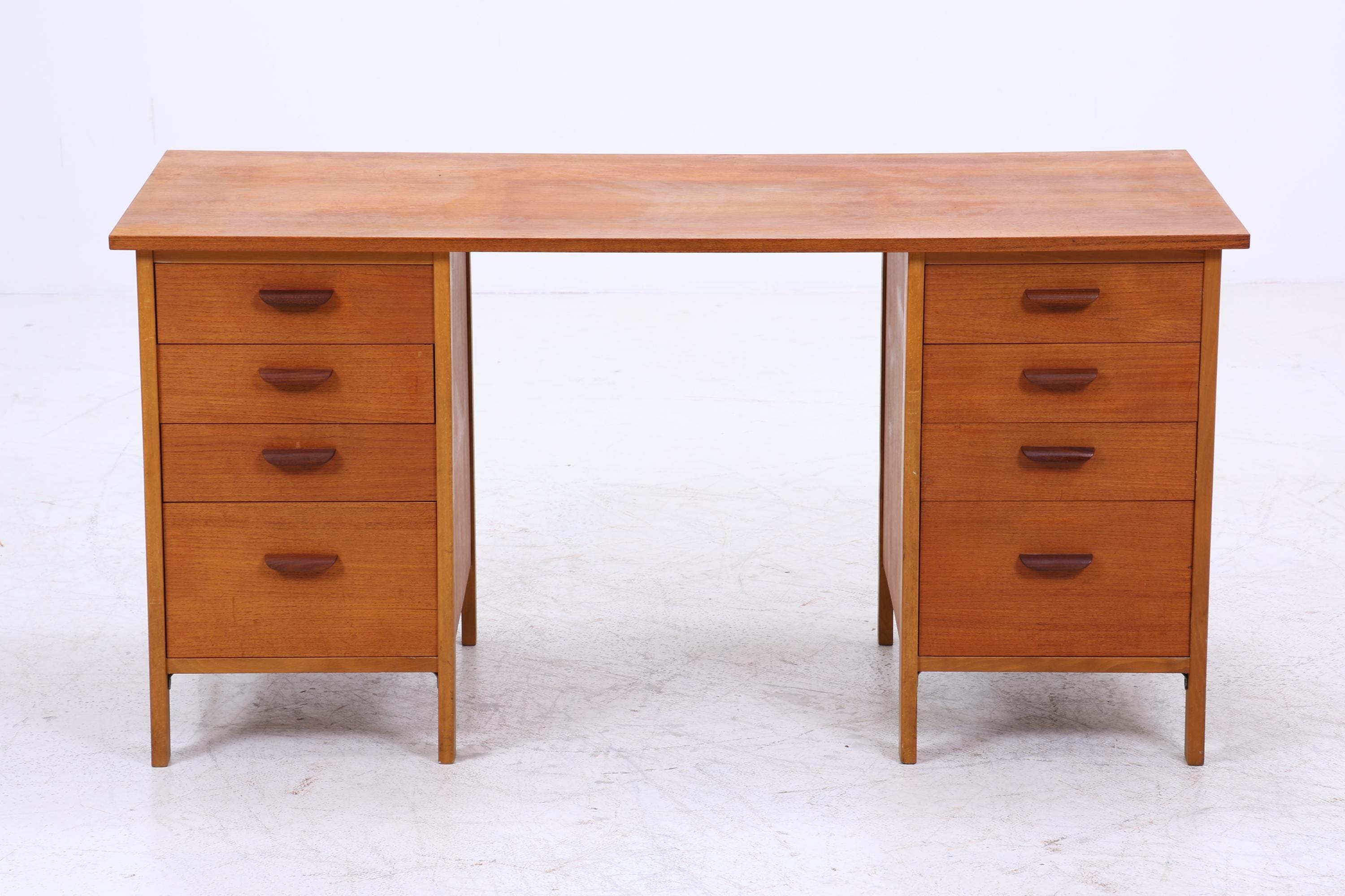 Vintage Teak Schreibtisch aus den 60ern | Mid Century Schubladen Arbeitstisch Bürotisch Tisch Retro Holz