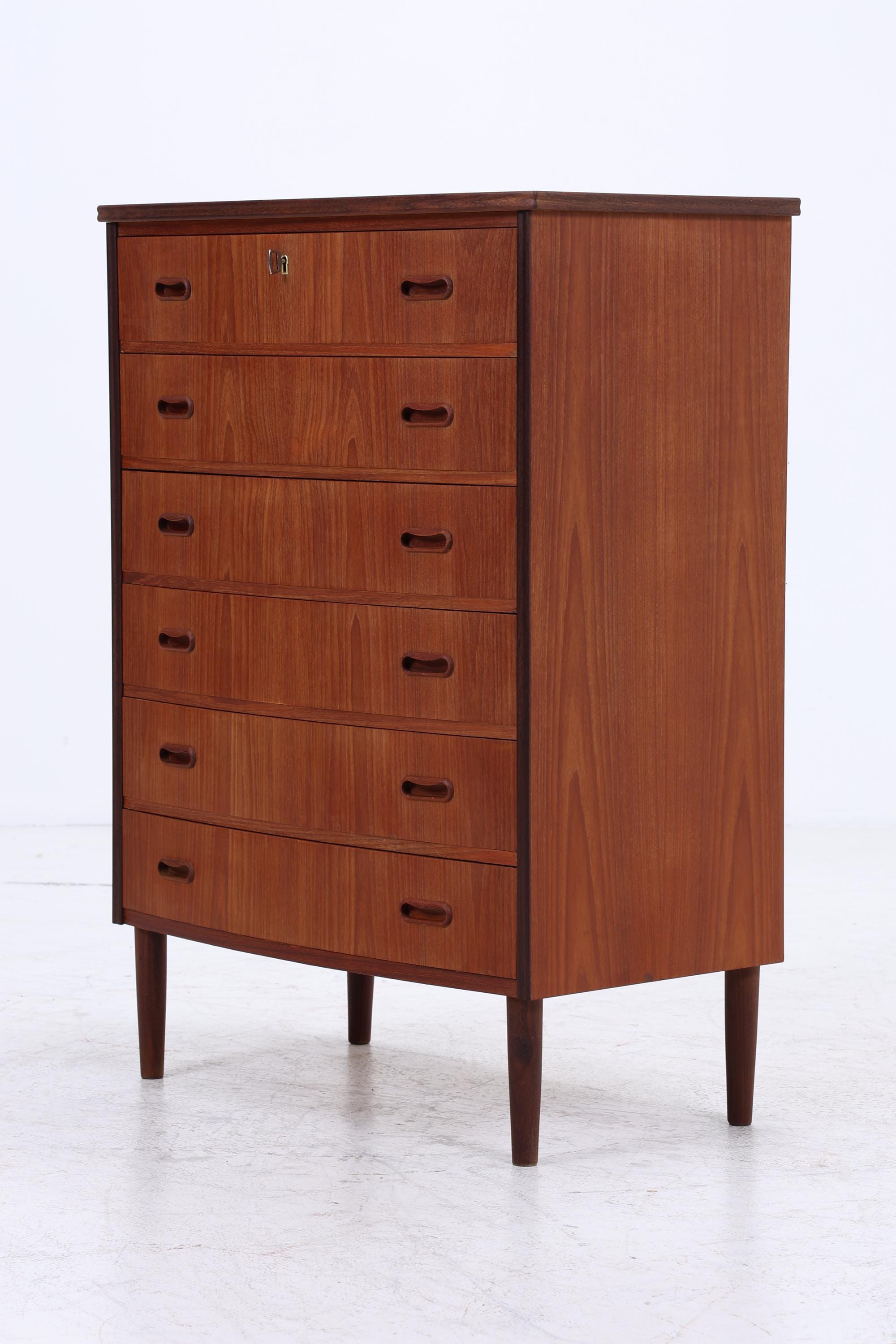 Vintage Teak Schubladen Kommode | Mid Century Danish Design Schrank Tallboy Holz Aufbewahrung 60er 70er