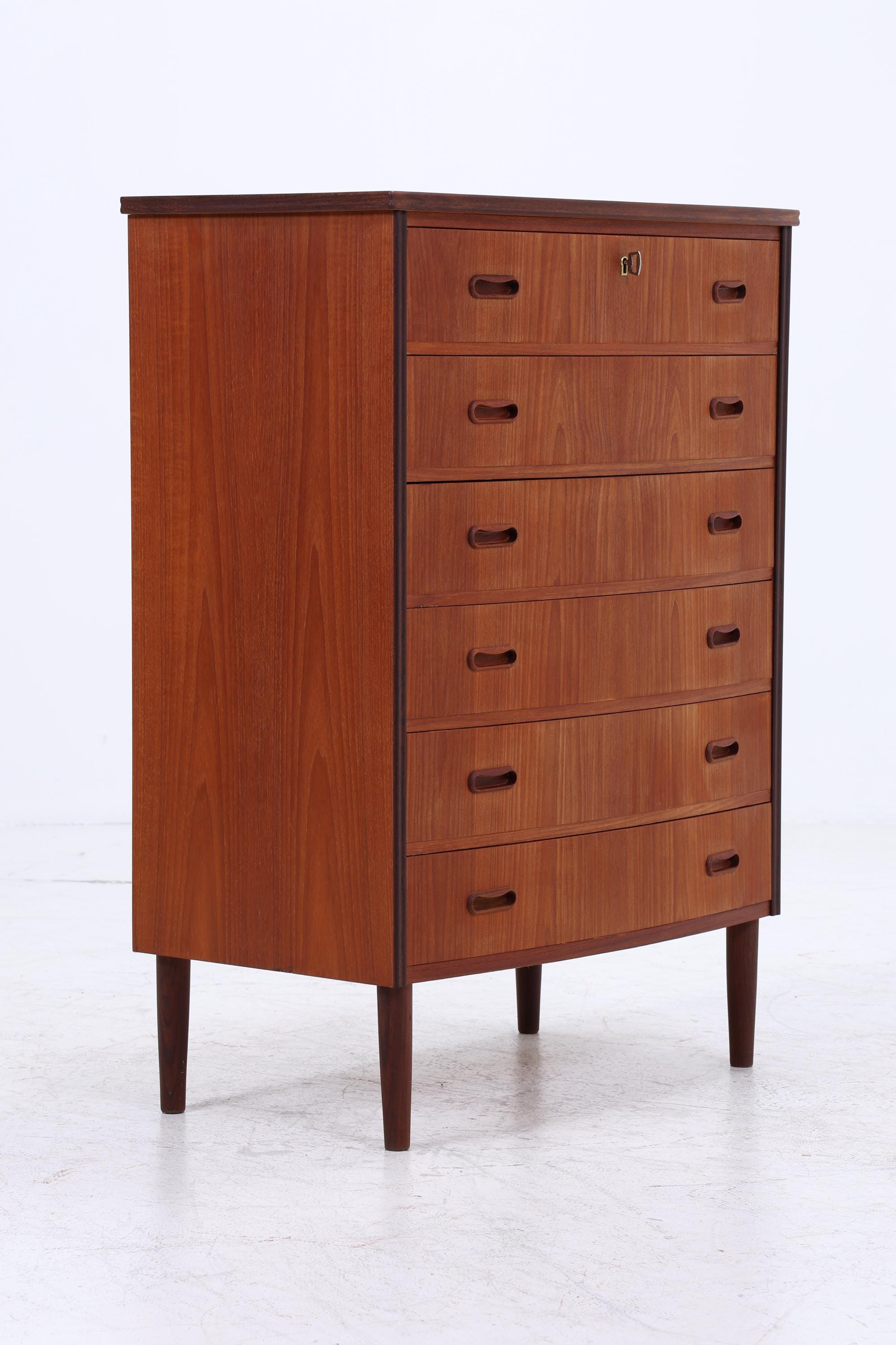 Vintage Teak Schubladen Kommode | Mid Century Danish Design Schrank Tallboy Holz Aufbewahrung 60er 70er
