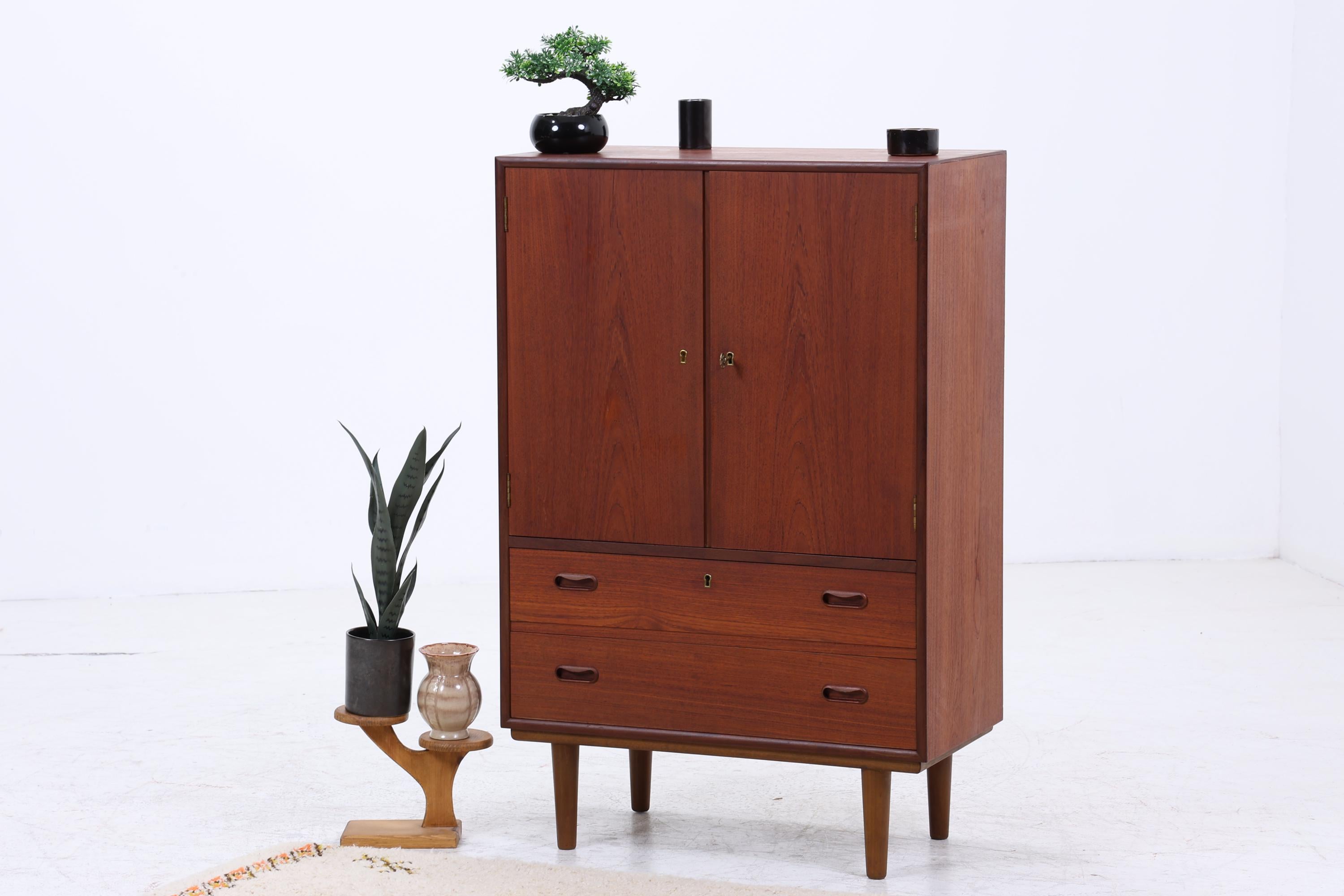 Vintage Teak Kommode | Mid Century Schubladen Schrank Holz Aufbewahrung 60er 70er