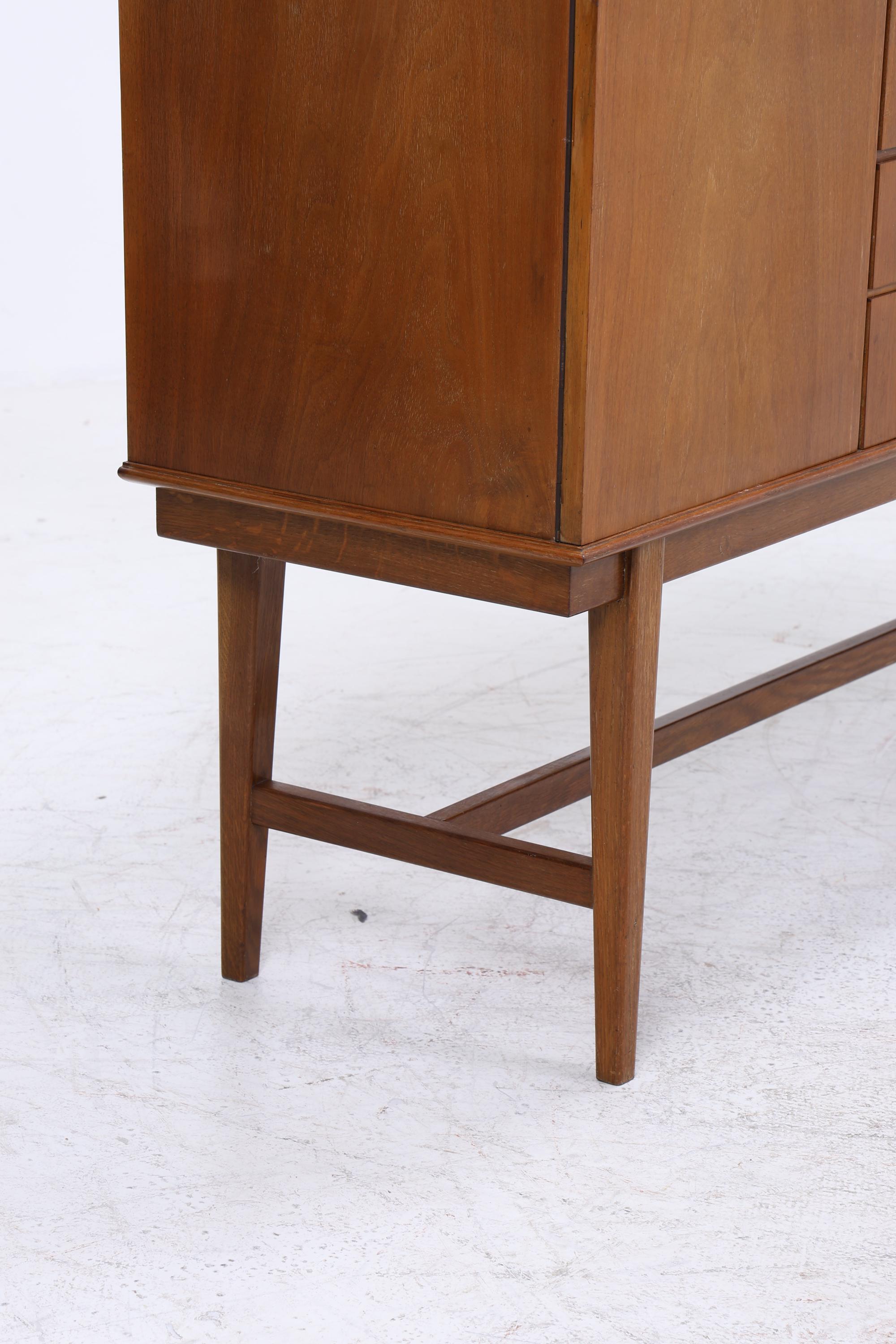 Vintage Highboard 60er Jahre | Mid Century Sideboard Schubladen Schrank Holz Aufbewahrung