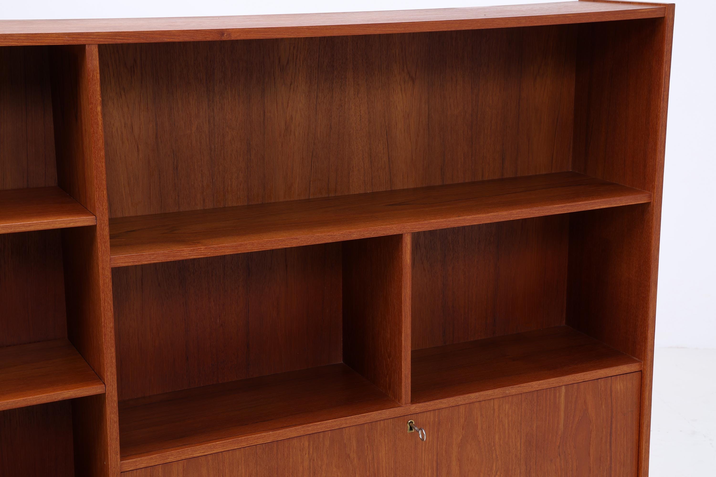 Vintage Teak Regal 60er Jahre | Mid Century Bücherregal Retro Schrank Holz Aufbewahrung