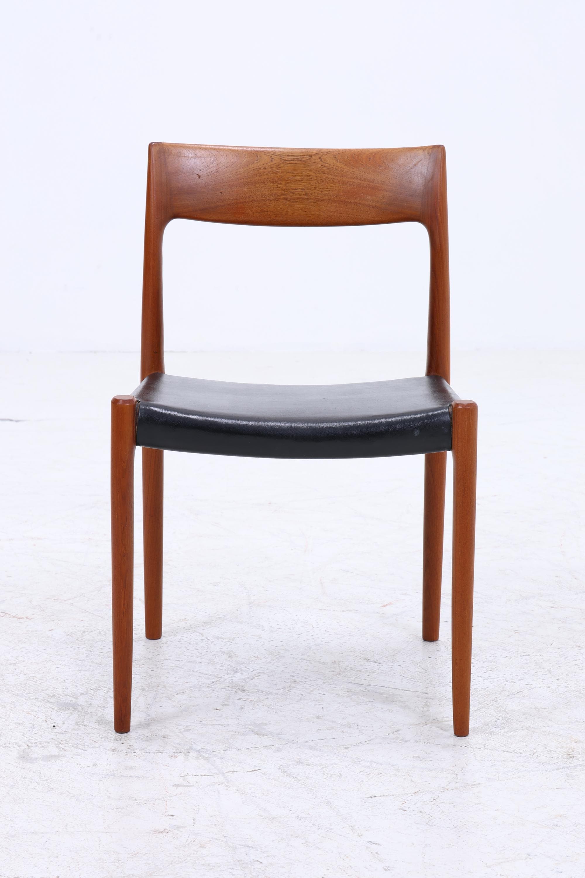 4er Set Teak Stühle von Niels Otto Møller für JL Møllers | Mid Century Danish Design Leder Stuhl | Vintage Designer