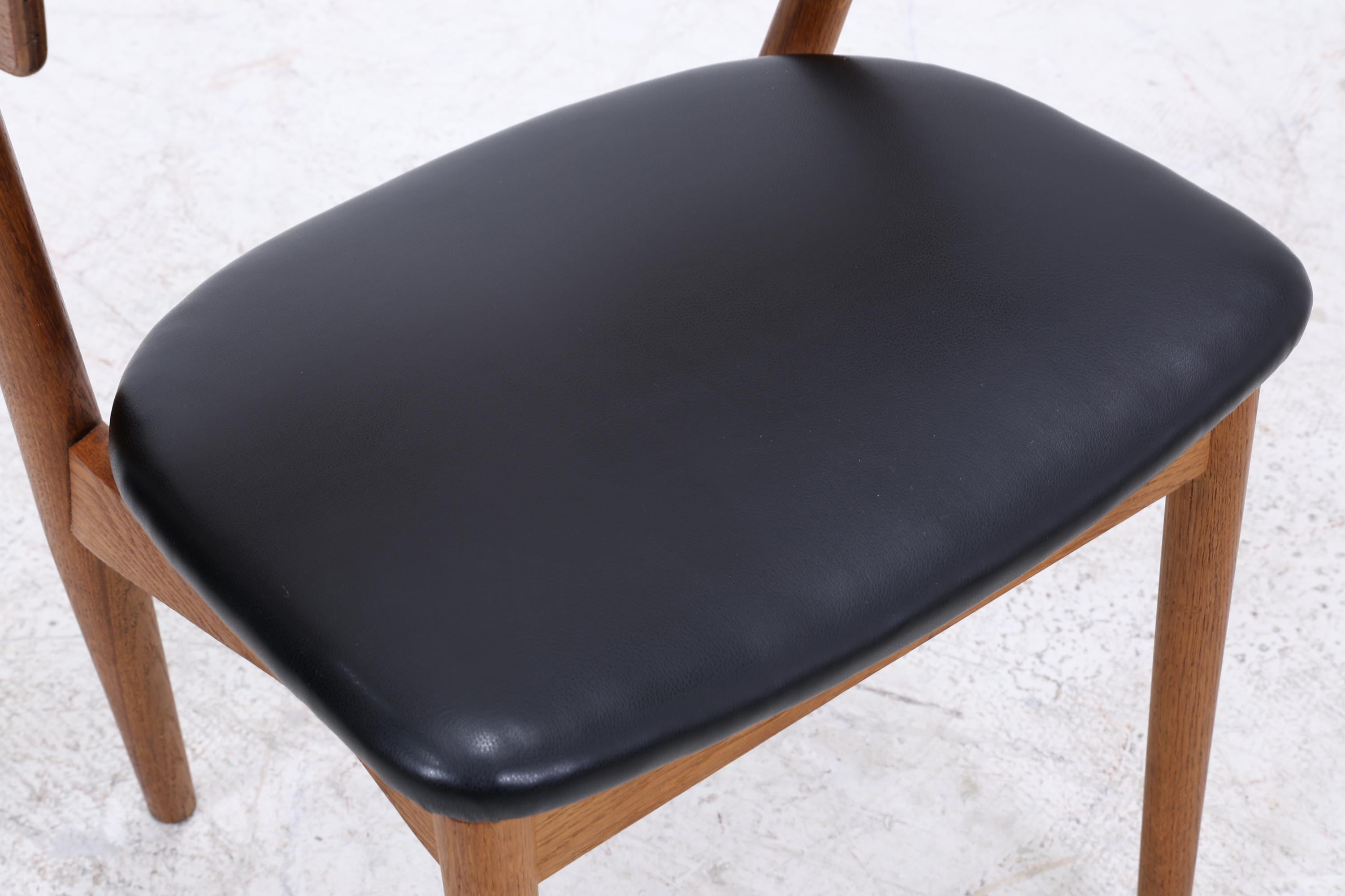 Teak Stuhl Modell 7 von Helge Sibast | Danish Mid Century Design Lederstuhl