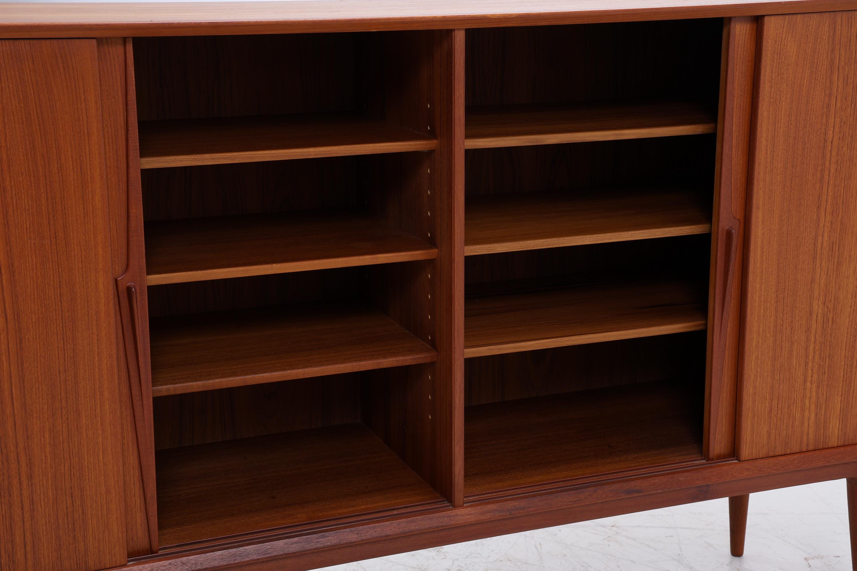 Vintage Teak Highboard von Omann Jun | Mid Century Sideboard Schubladen Schrank Holz Aufbewahrung