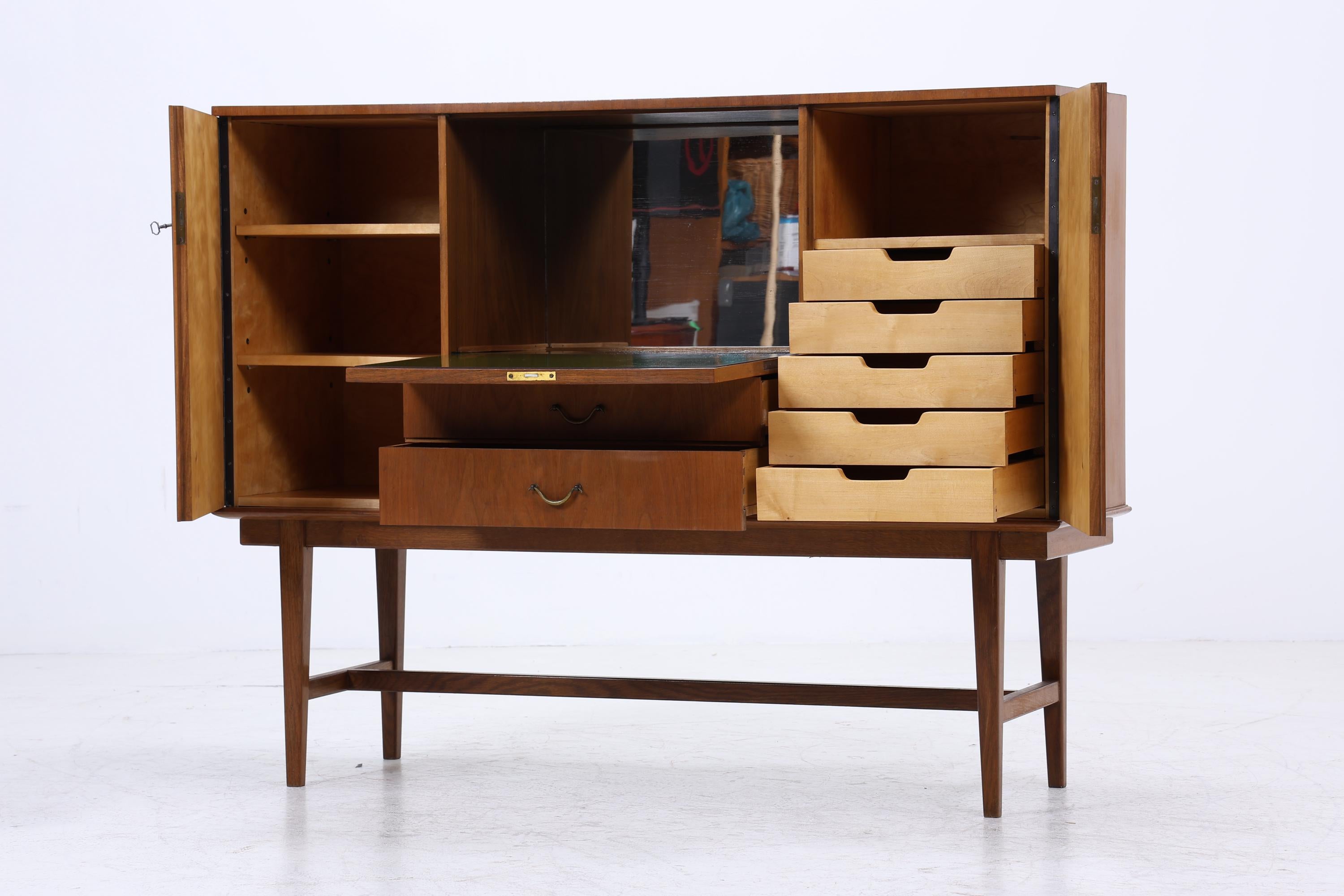 Vintage Highboard 60er Jahre | Mid Century Sideboard Schubladen Schrank Holz Aufbewahrung