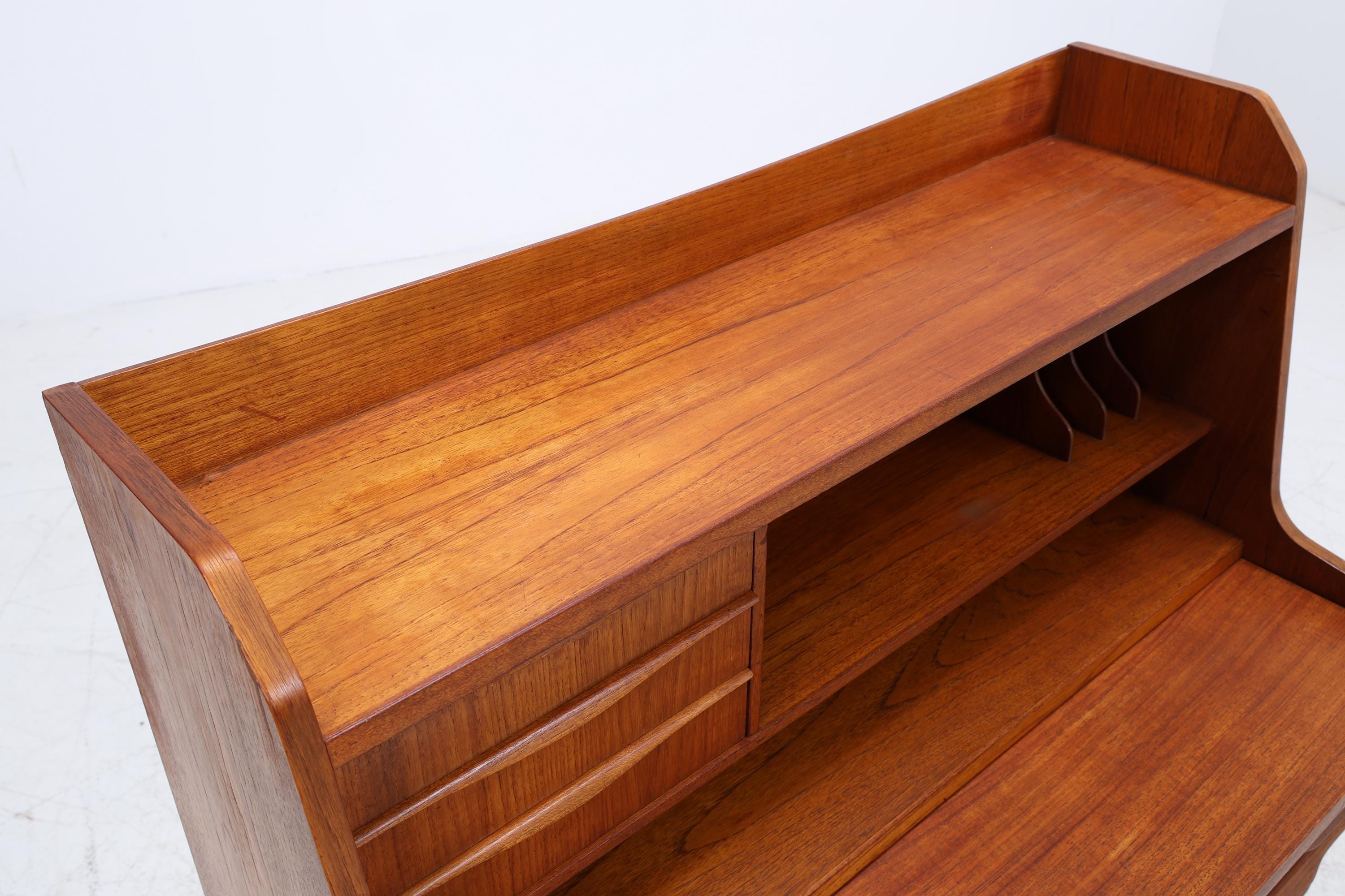 Vintage Teak Sekretär 60er Jahre | Mid Century Schrank Arbeitstisch Retro Holz Aufbewahrung