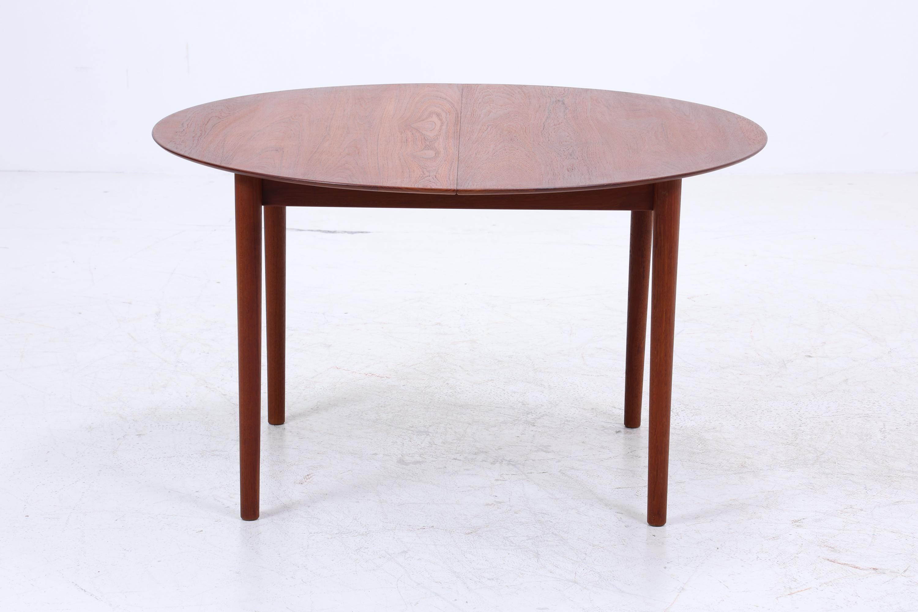 Peter Hvidt & Orla Mølgaard-Nielsen runder Teak Esstisch 60er Jahre | Danish Design Mid Century Tisch | Søborg Møbelfabrik