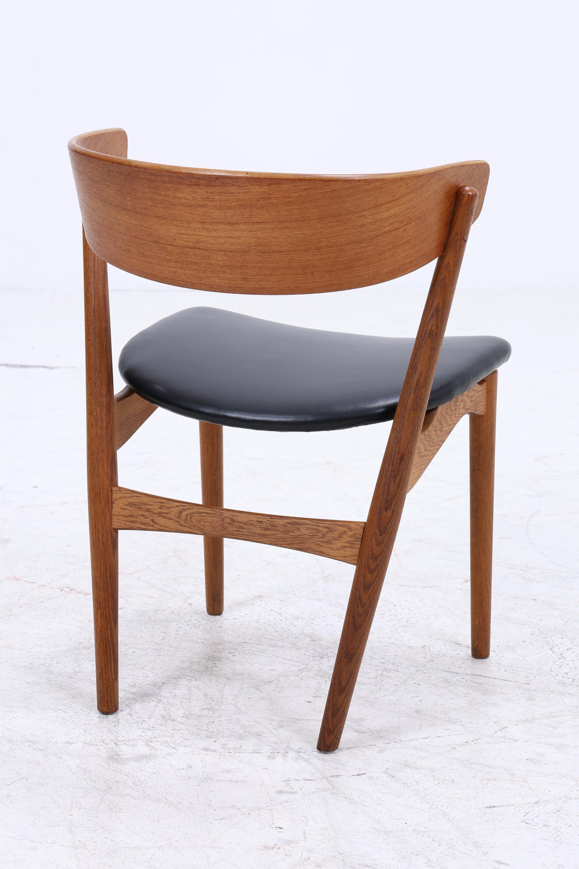 Teak Stuhl Modell 7 von Helge Sibast | Danish Mid Century Design Lederstuhl