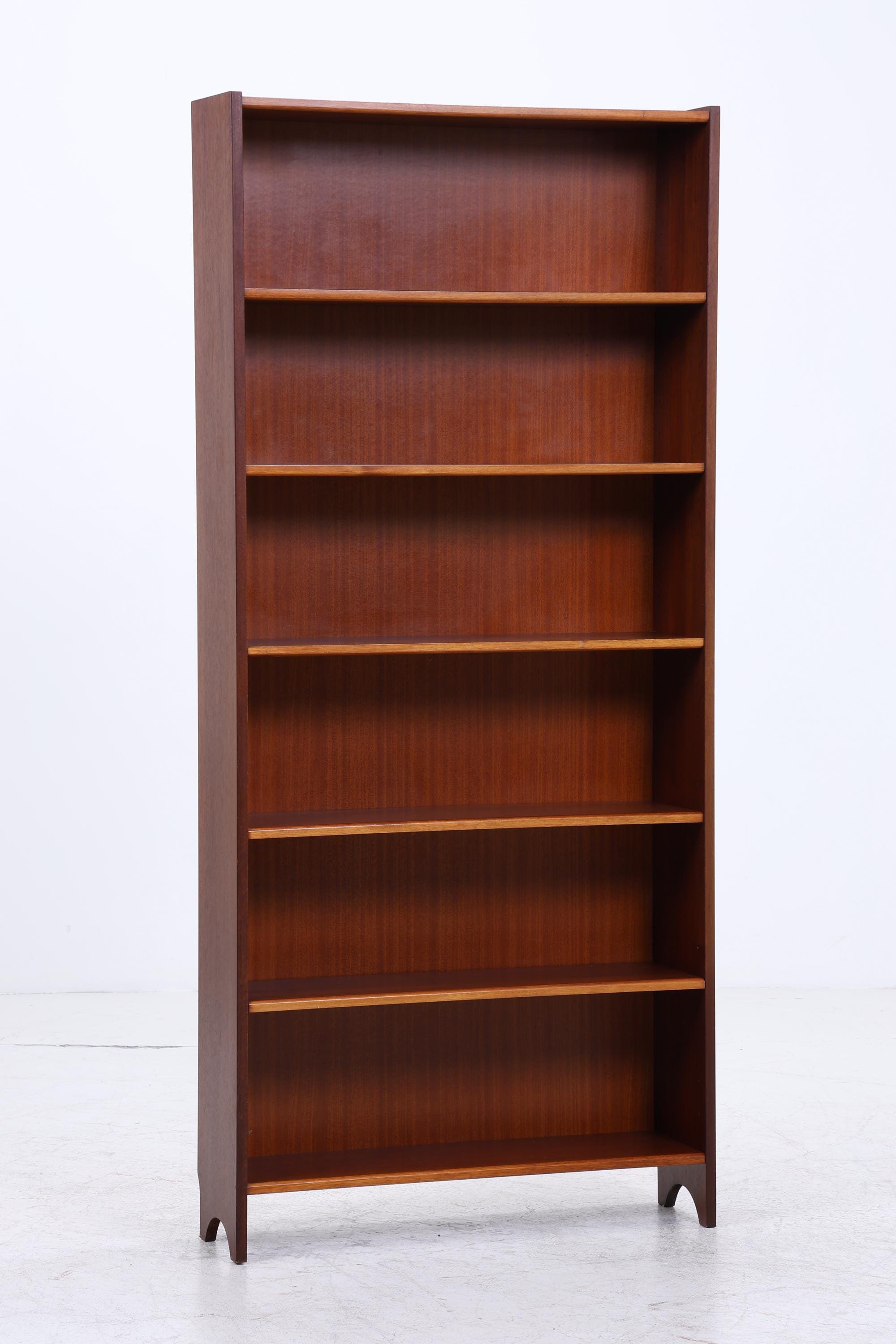 Vintage Teak Bücherregal | Mid Century Regal 60er Jahre | Hohes Holz Standregal