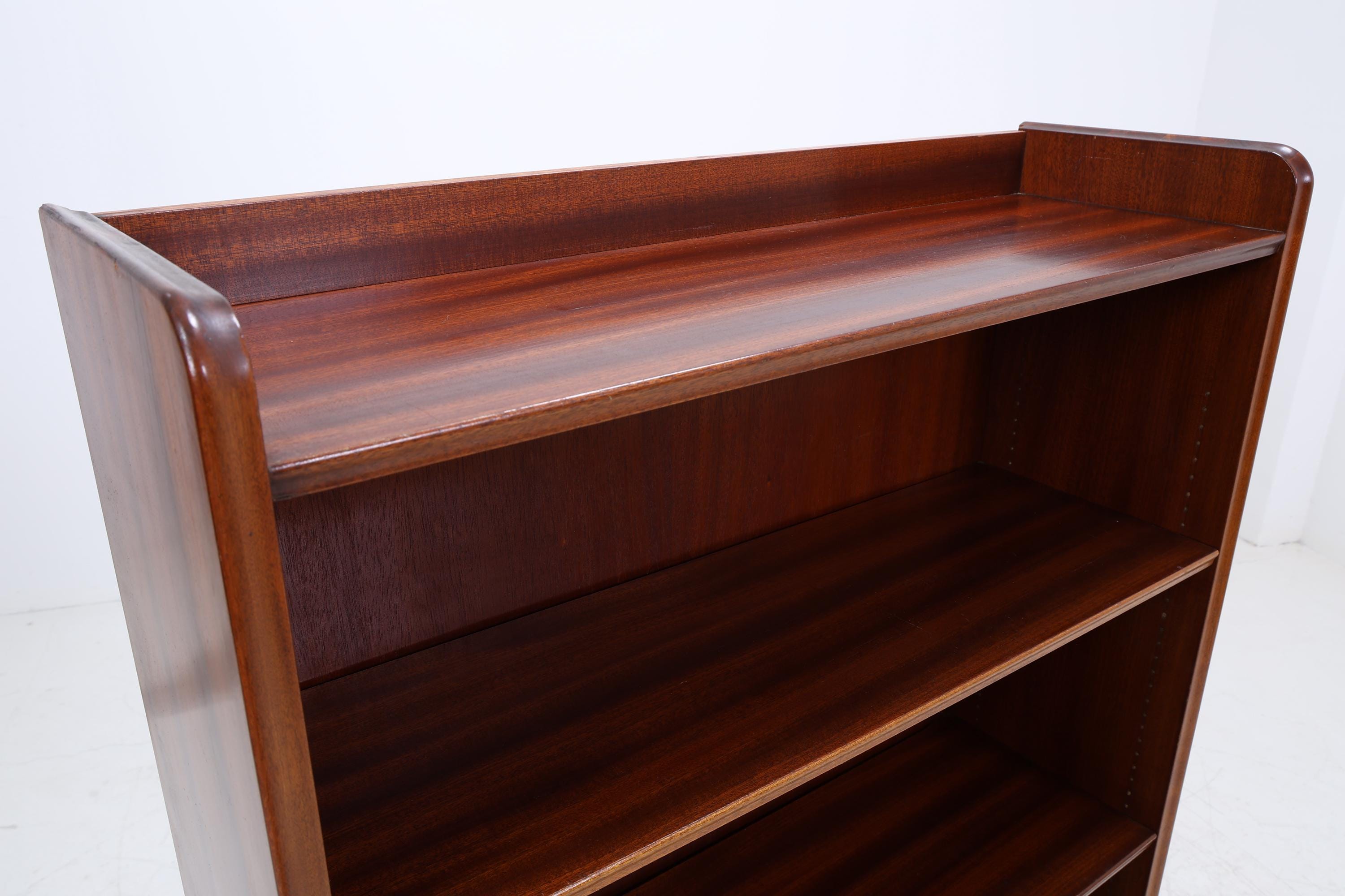 Vintage Mahagoni Bücherregal | Mid Century Regal 60er Jahre | Hohes Holz Standregal