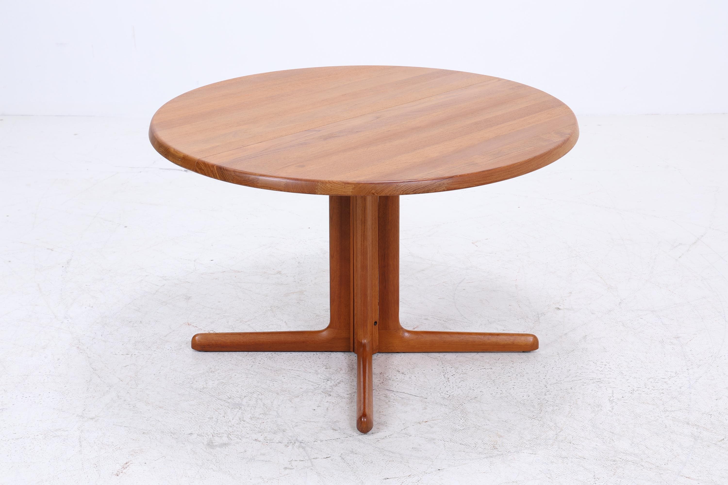 CJ Rosengaarden Vintage Esstisch | Mid Century Teak Tisch rund/oval ausziehbar mit 2 Einlegeplatten