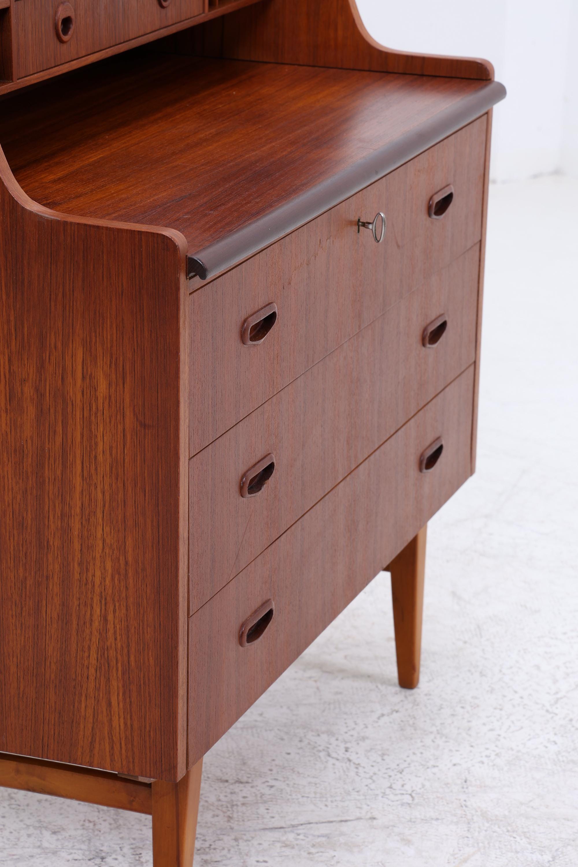 Vintage Teak Sekretär 60er Jahre | Danish Design Mid Century Schrank Retro Holz Aufbewahrung