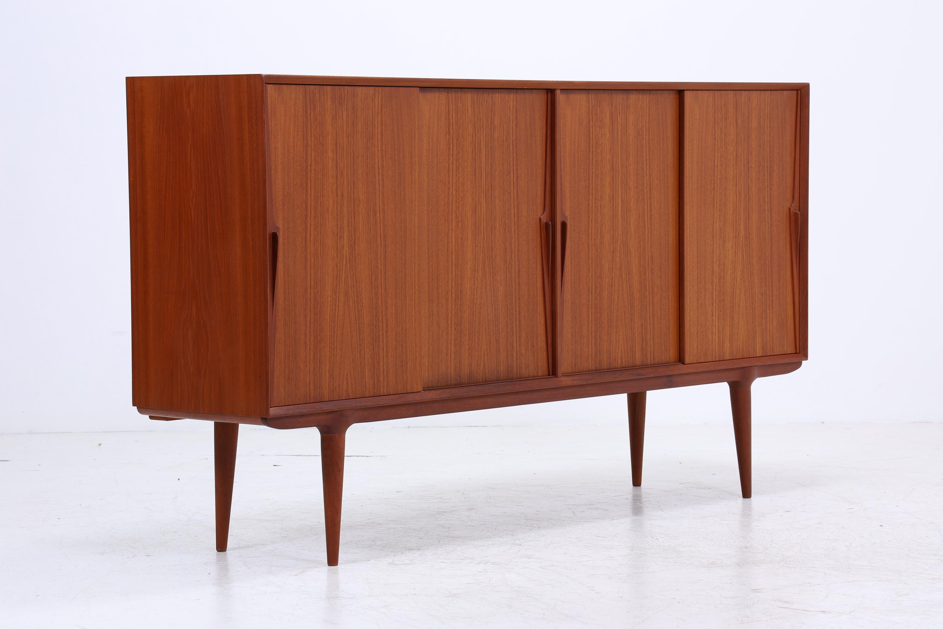 Vintage Teak Highboard von Omann Jun | Mid Century Sideboard Schubladen Schrank Holz Aufbewahrung