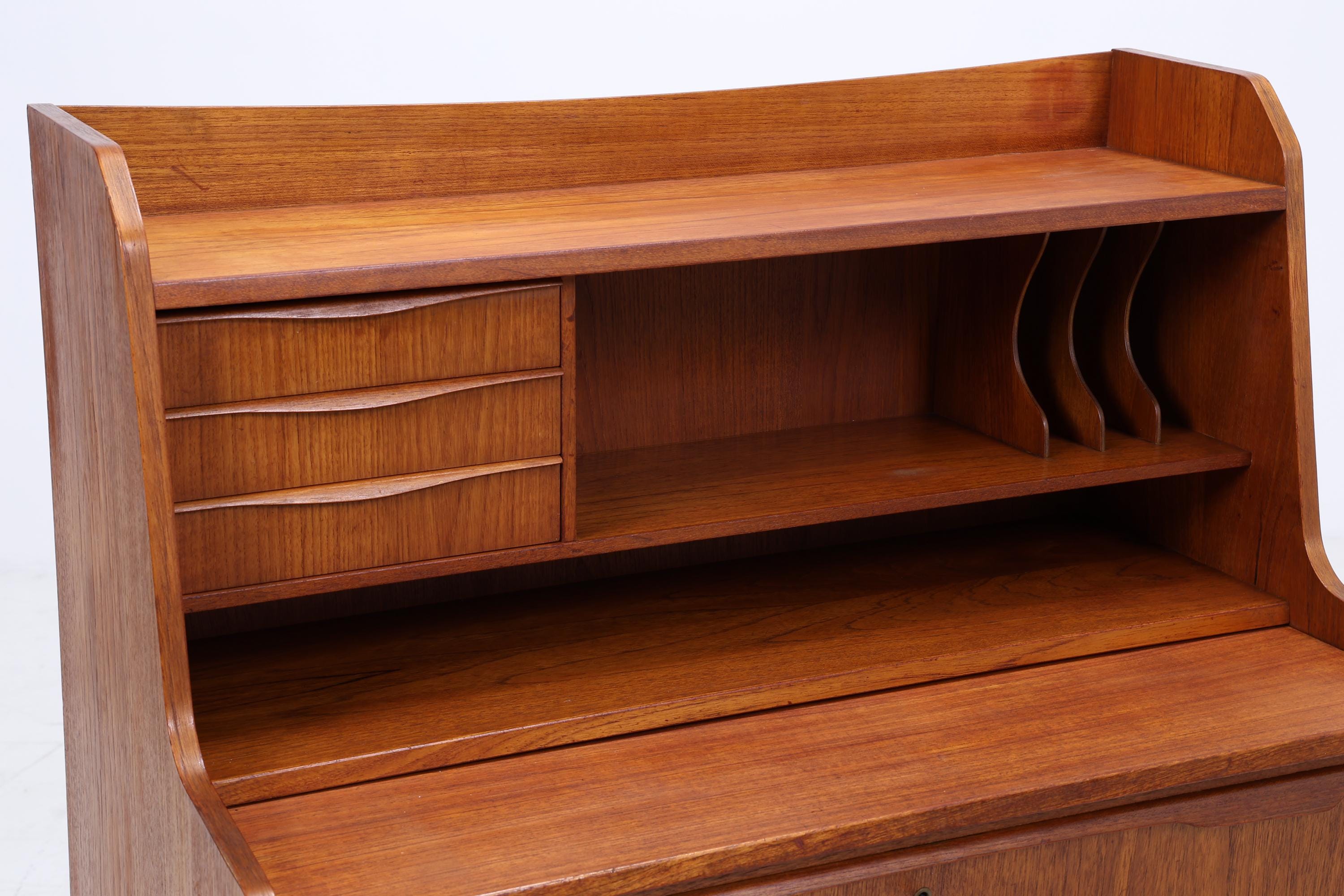 Vintage Teak Sekretär 60er Jahre | Mid Century Schrank Arbeitstisch Retro Holz Aufbewahrung