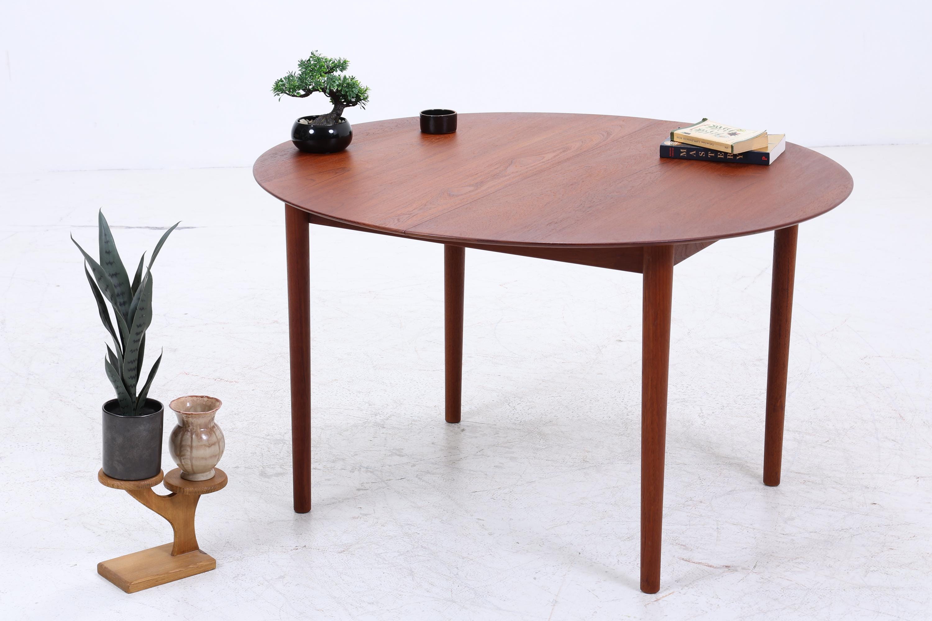 Peter Hvidt & Orla Mølgaard-Nielsen runder Teak Esstisch 60er Jahre | Danish Design Mid Century Tisch | Søborg Møbelfabrik
