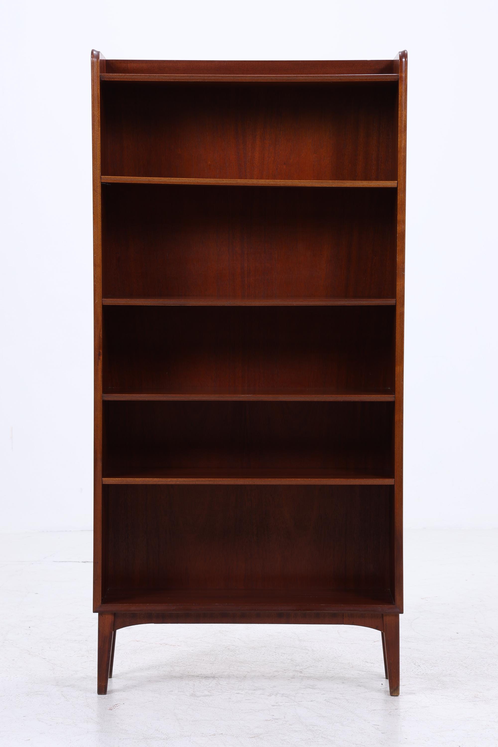 Vintage Mahagoni Bücherregal | Mid Century Regal 60er Jahre | Hohes Holz Standregal